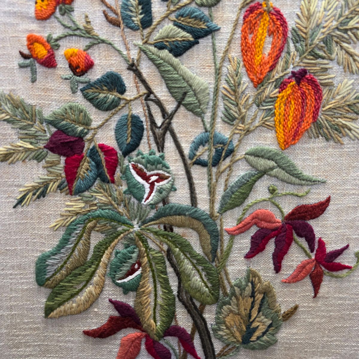 Vintage Hand Embroidery With Still Life, 1960/70s photo Art