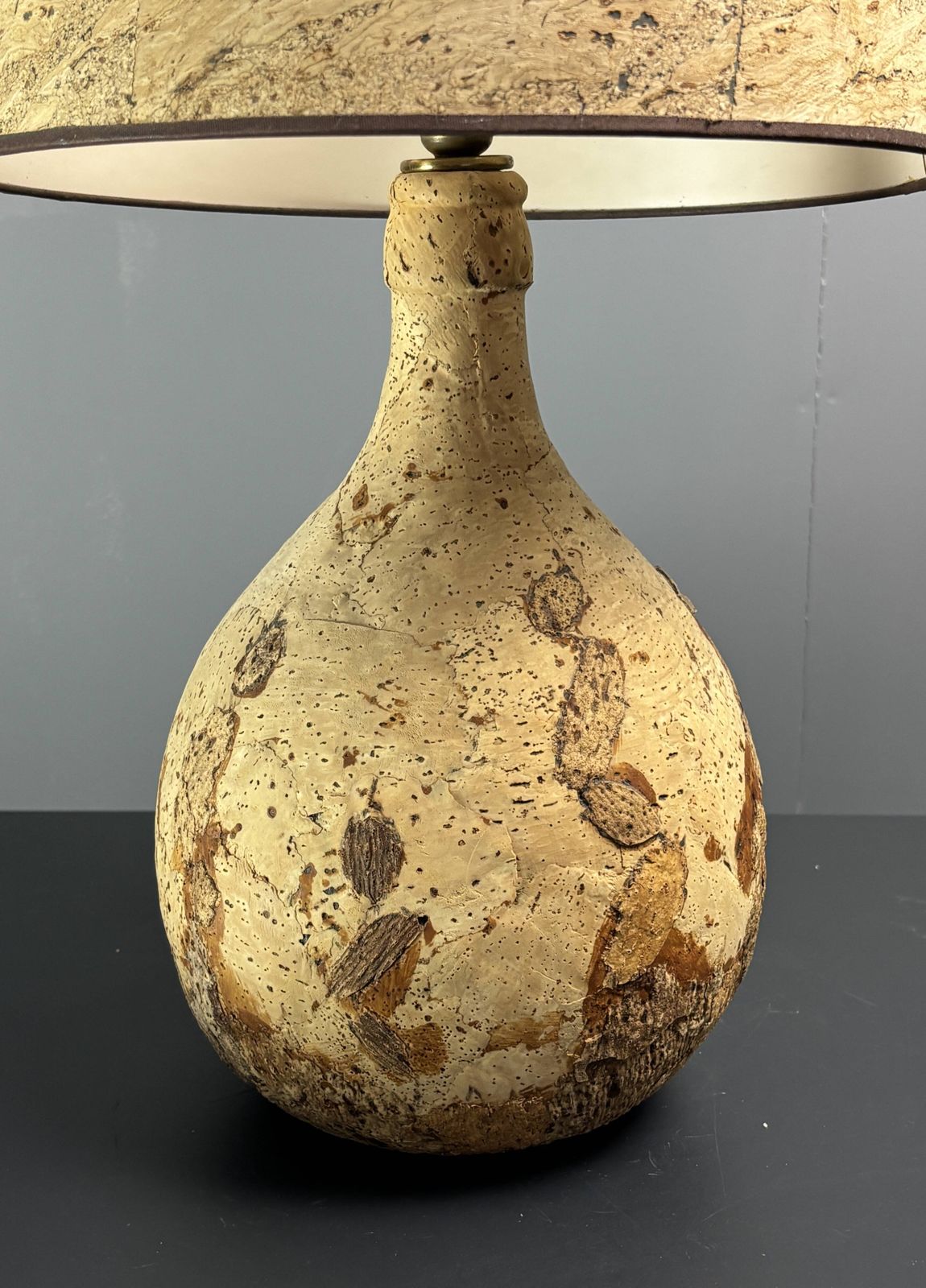 Lampe de table mid-century en liège, France, années 1960-1970 photo 473.0