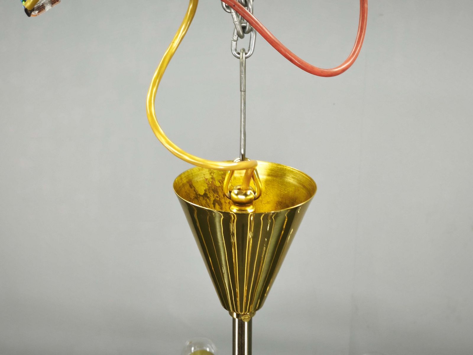 Luminaires Lustre Sputnik 28 lumières en laiton Kamenický Šenov, Tchécoslovaquie, années 1970 photo