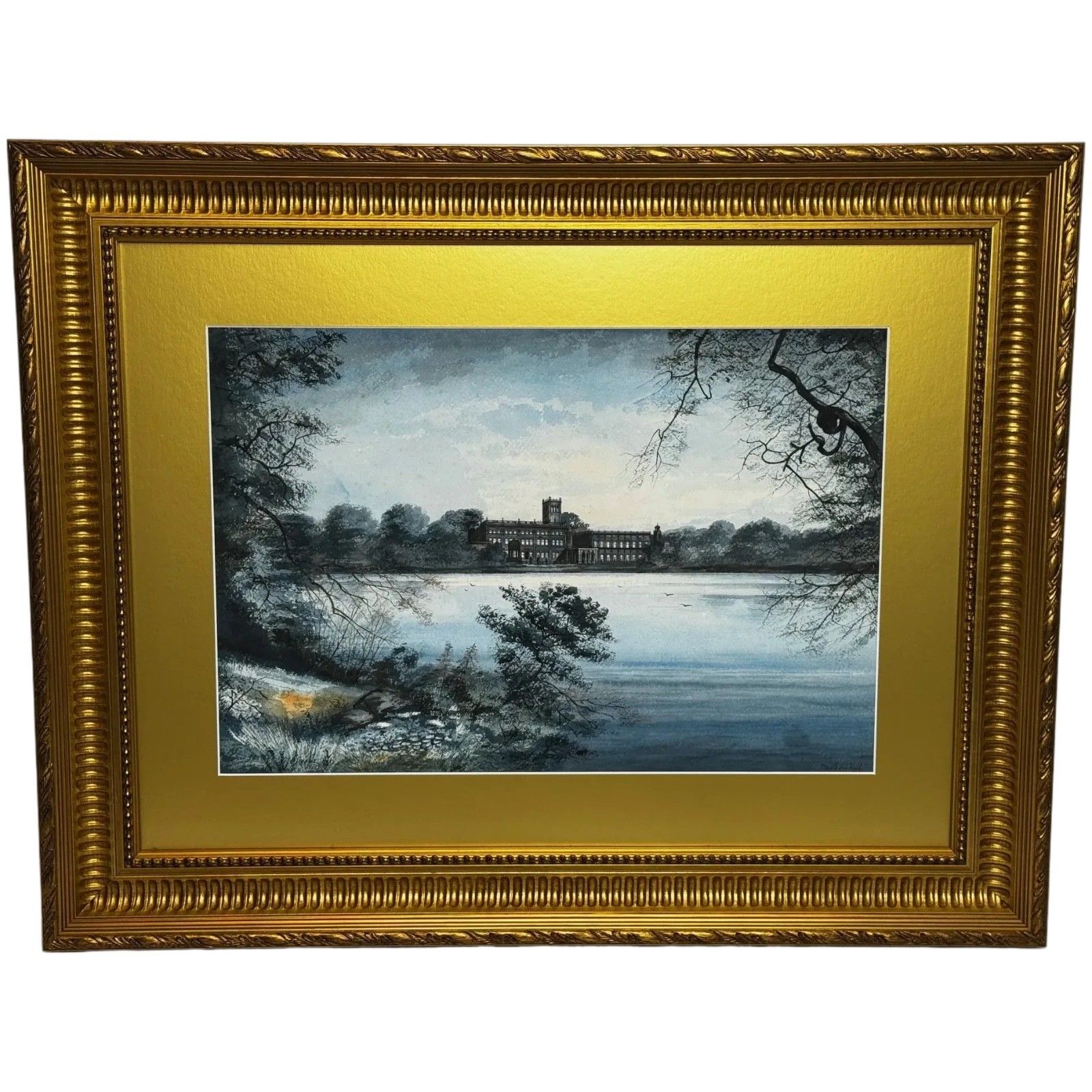 Schilderij Trentham Hall, Zetel van de Hertog van Sutherland, begin 20e eeuw, ca. 1912, door Edward John Bishop Evans