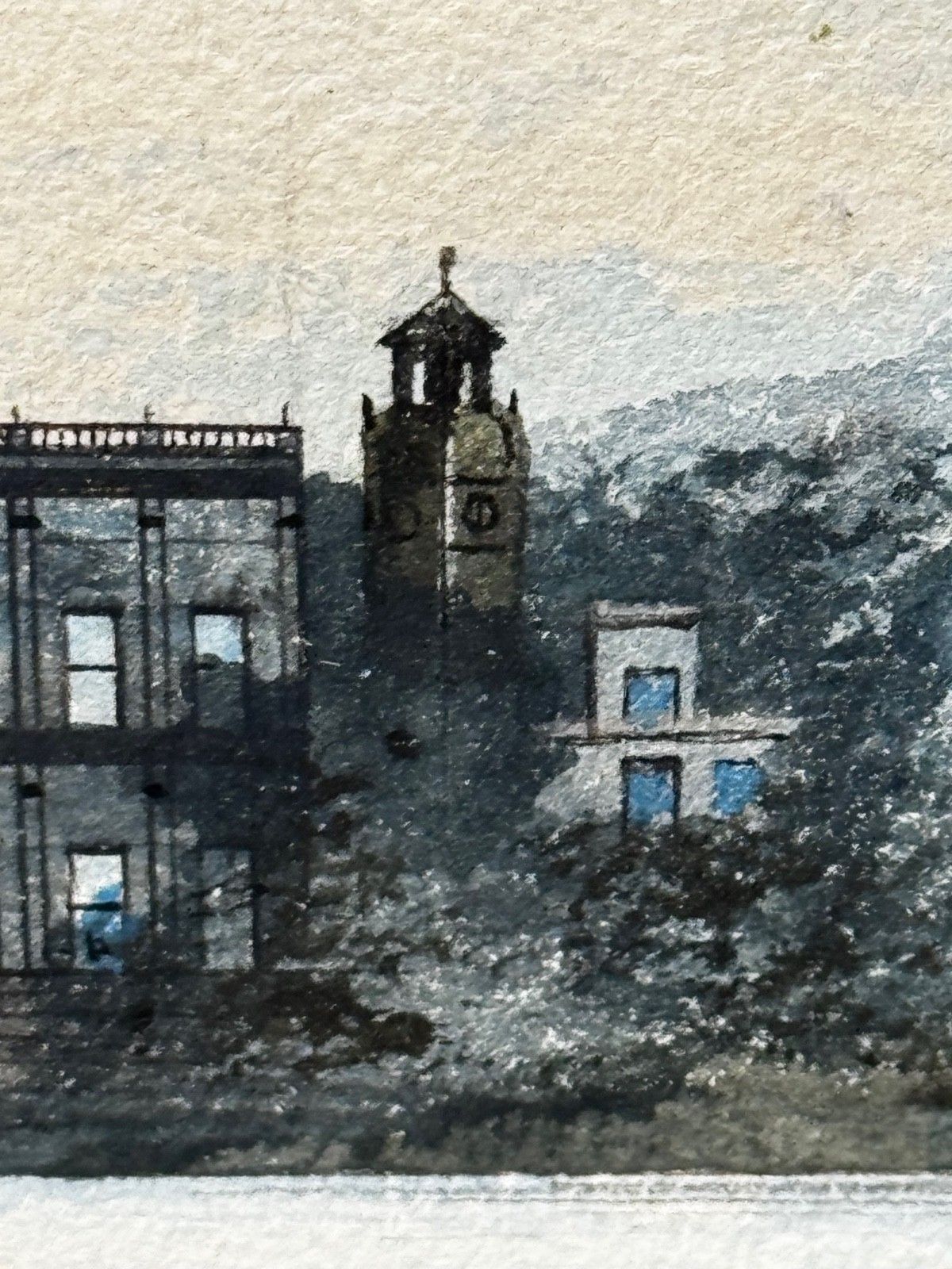 5000.0 Schilderij Trentham Hall, Zetel van de Hertog van Sutherland, begin 20e eeuw, ca. 1912, door Edward John Bishop Evans photo