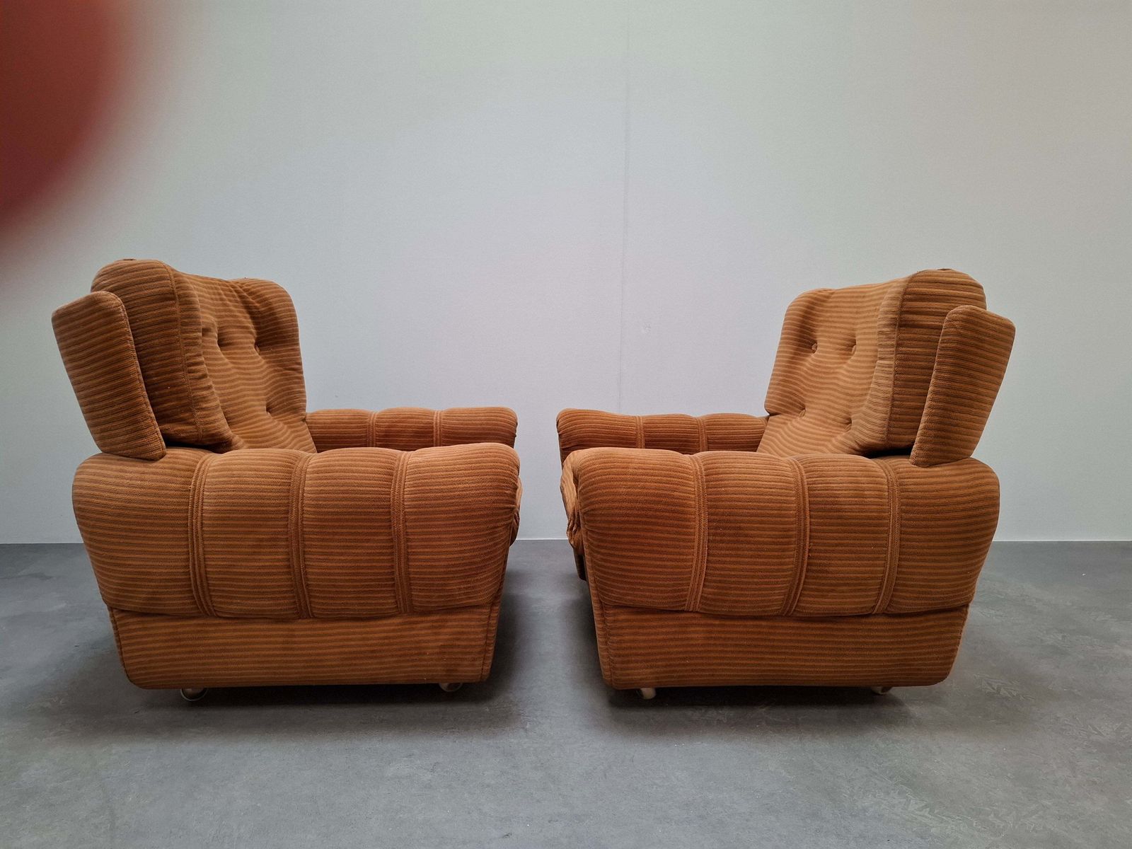 Paar Tsjechische TON-fauteuils, 1985, mid-century gestoffeerde lounge chairs photo for sale