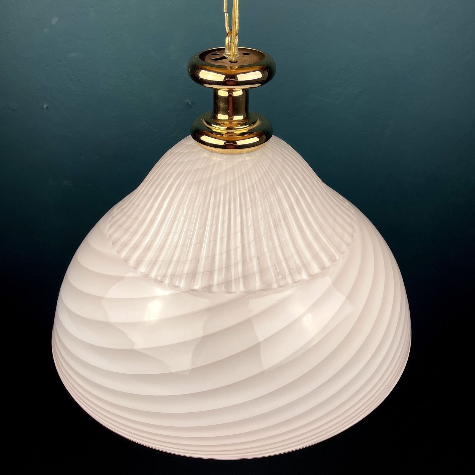 Large Swirl Pink Murano Glass Pendant Lamp Italy 1970s photo 650.0