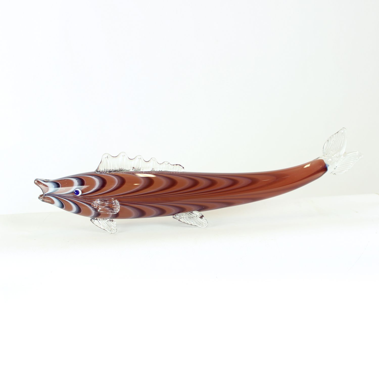 Groot handgeblazen kunstglas vis, Tsjecho-Slowakije, jaren 1960 photo furniture