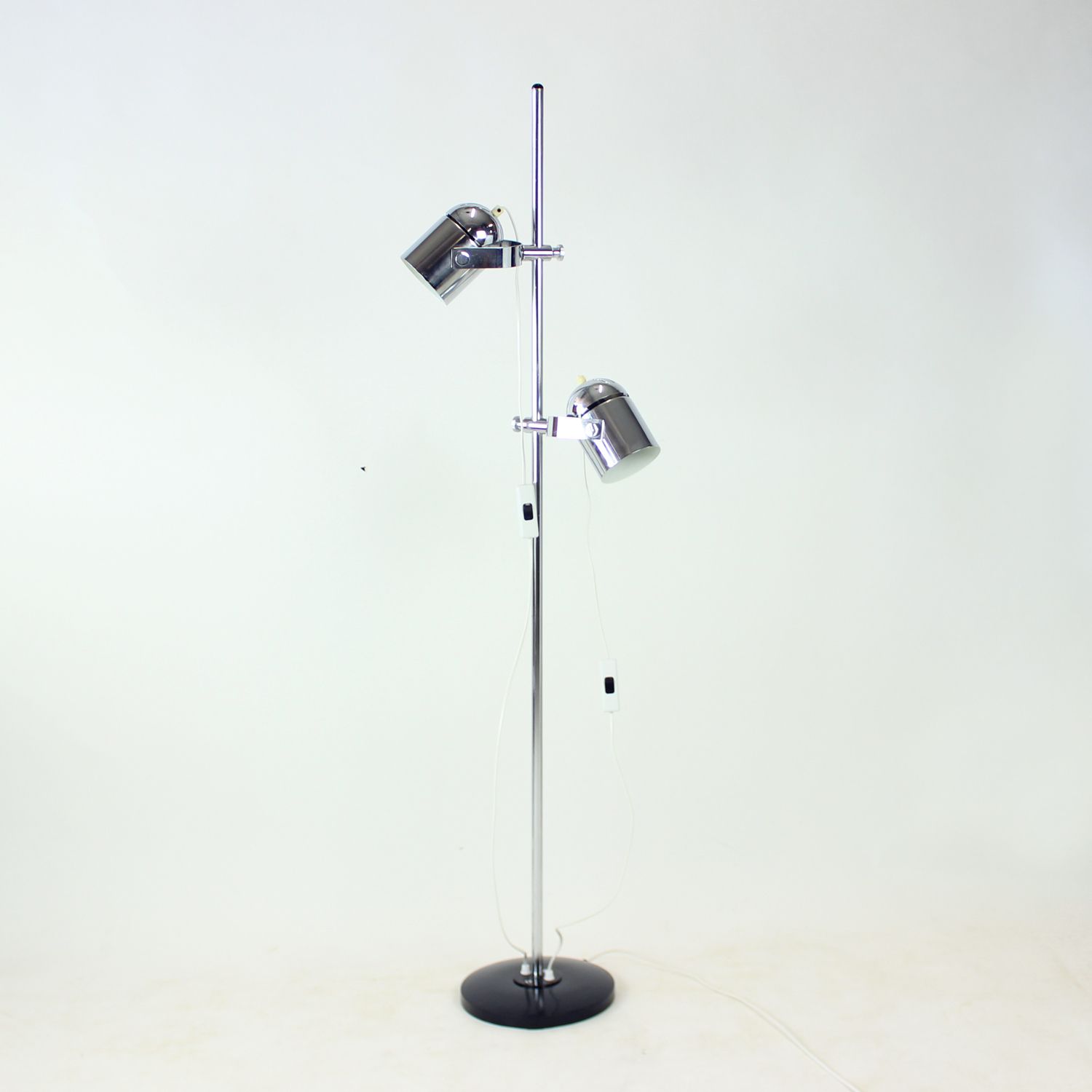Vintage Combi Lux Chromen Dubbele Spot Vloerlamp, Tsjecho-Slowakije, jaren 1970