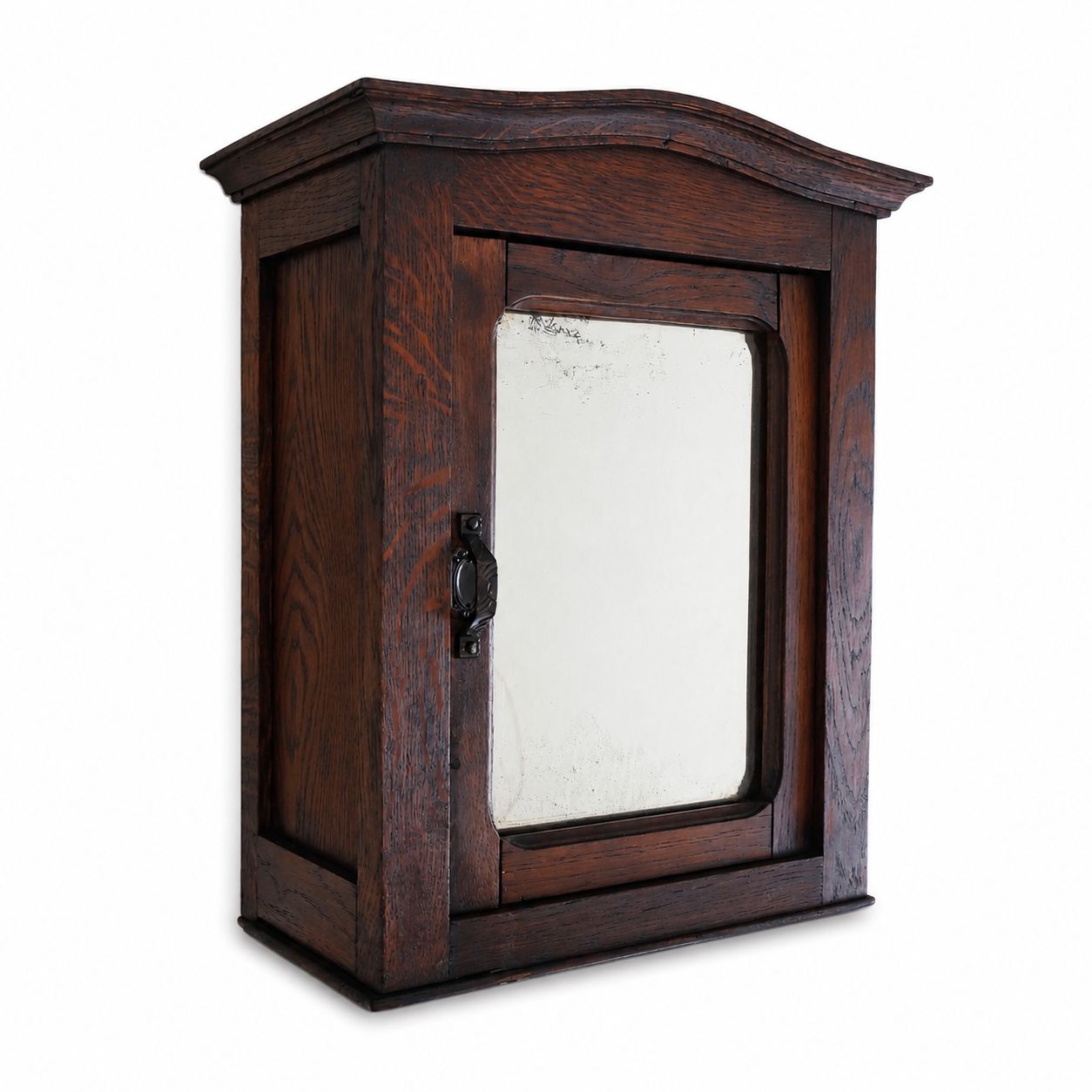 Antique Oak Mirror Wall Cabinet | Bathroom Storage | Hanging Or Freestanding