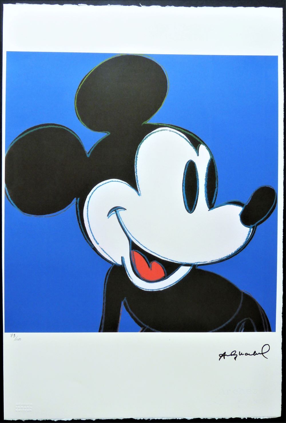 Andy Warhol  " Mickey Mouse Blau "  Signierte Lithografie, Limitiert 79/100
