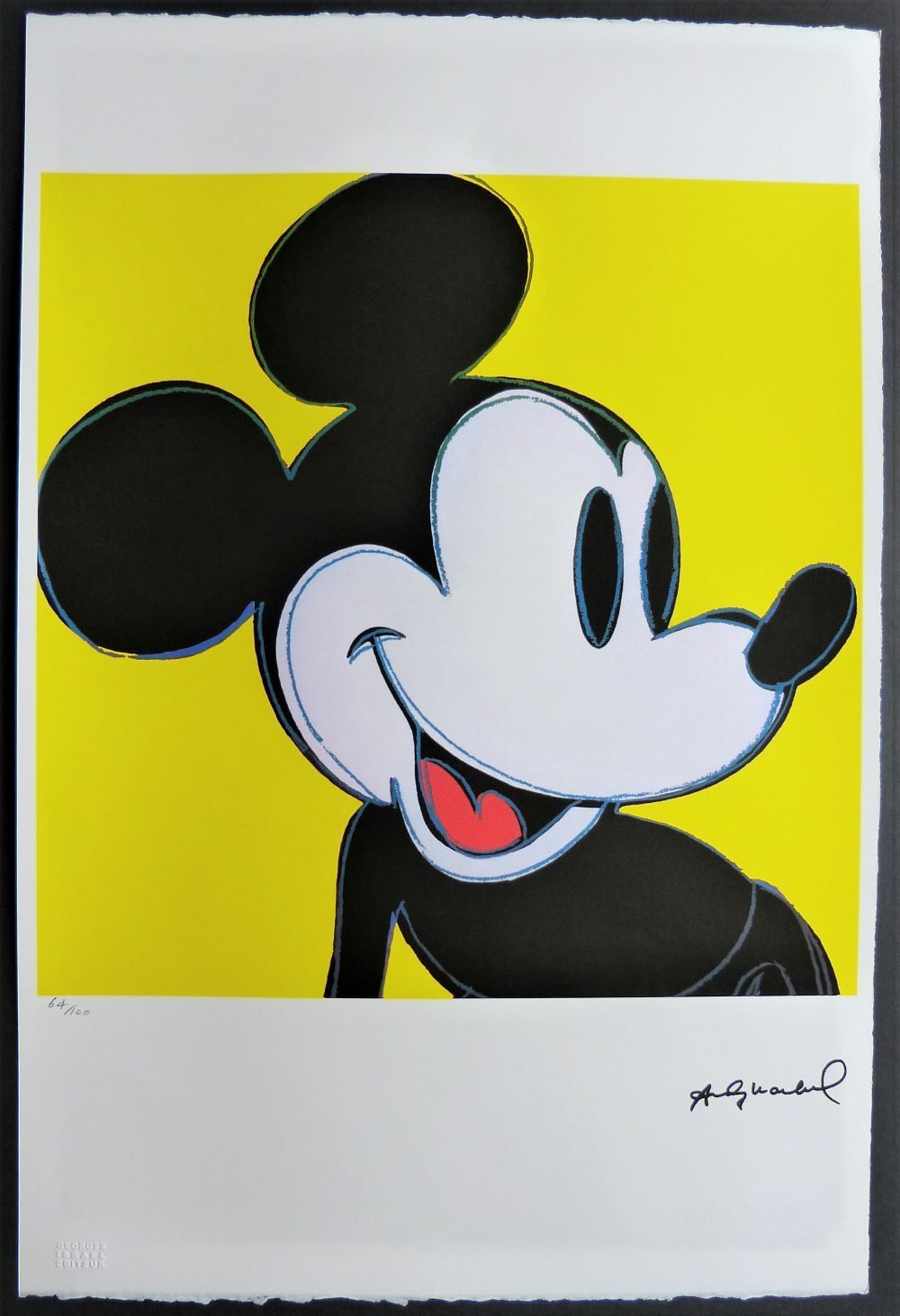 Andy Warhol  " Mickey Mouse " Signierte Lithografie, Limitiert 64/100