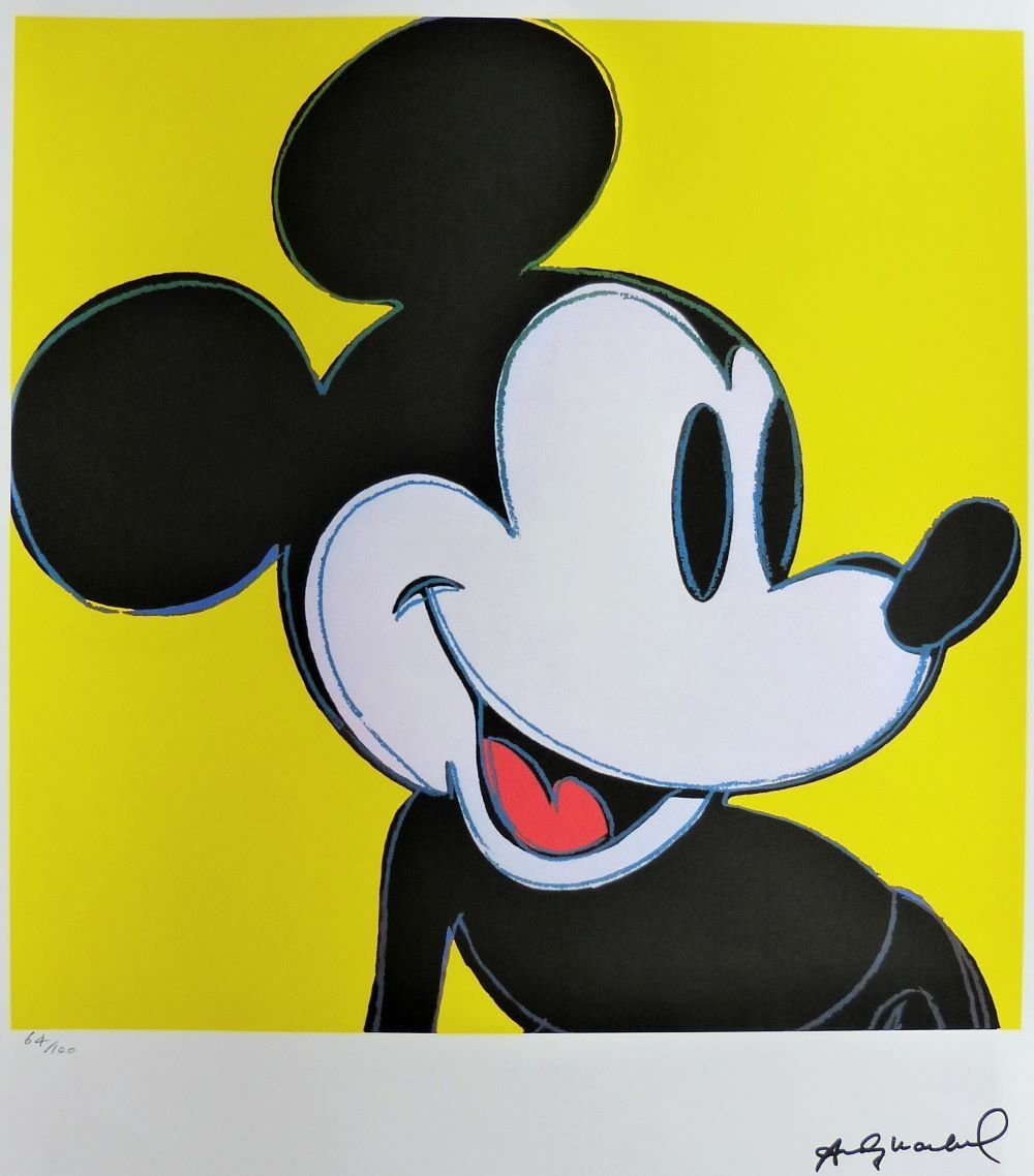 Andy Warhol  " Mickey Mouse " Signierte Lithografie, Limitiert 64/100 photo furniture