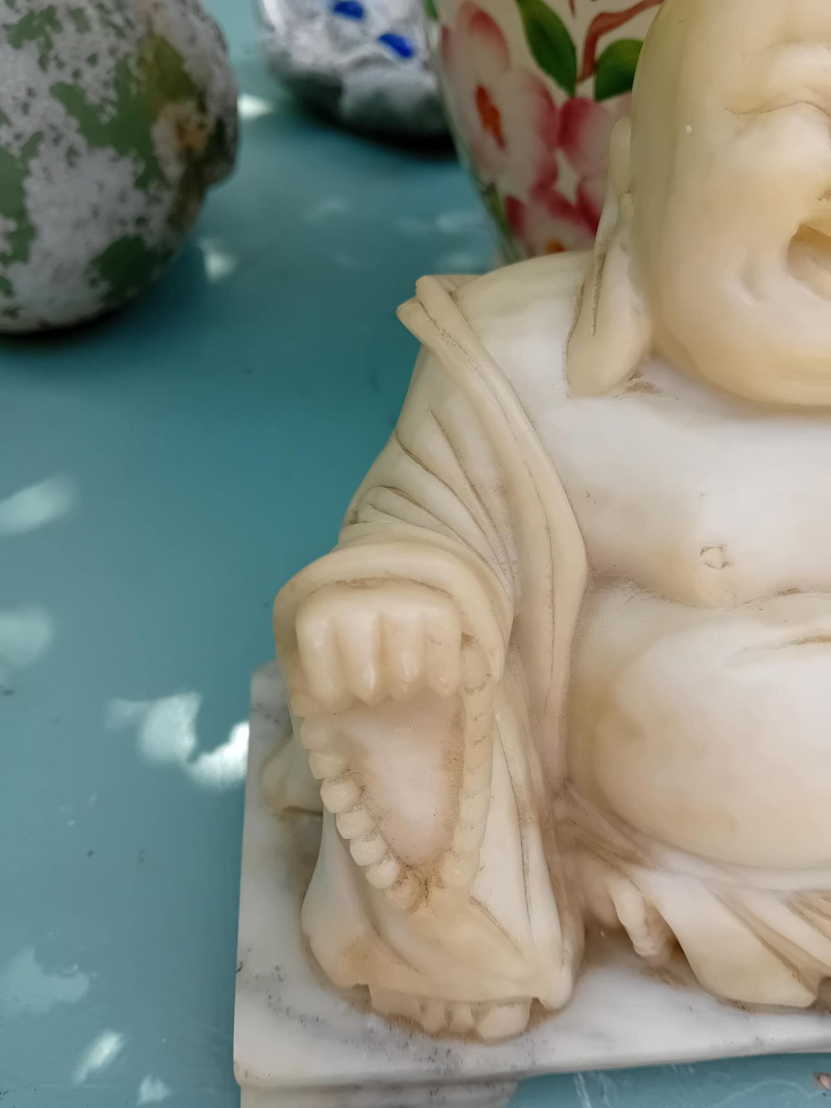 Buddha Vintage Soapstone Statue: Laughing Happy Style photo for sale