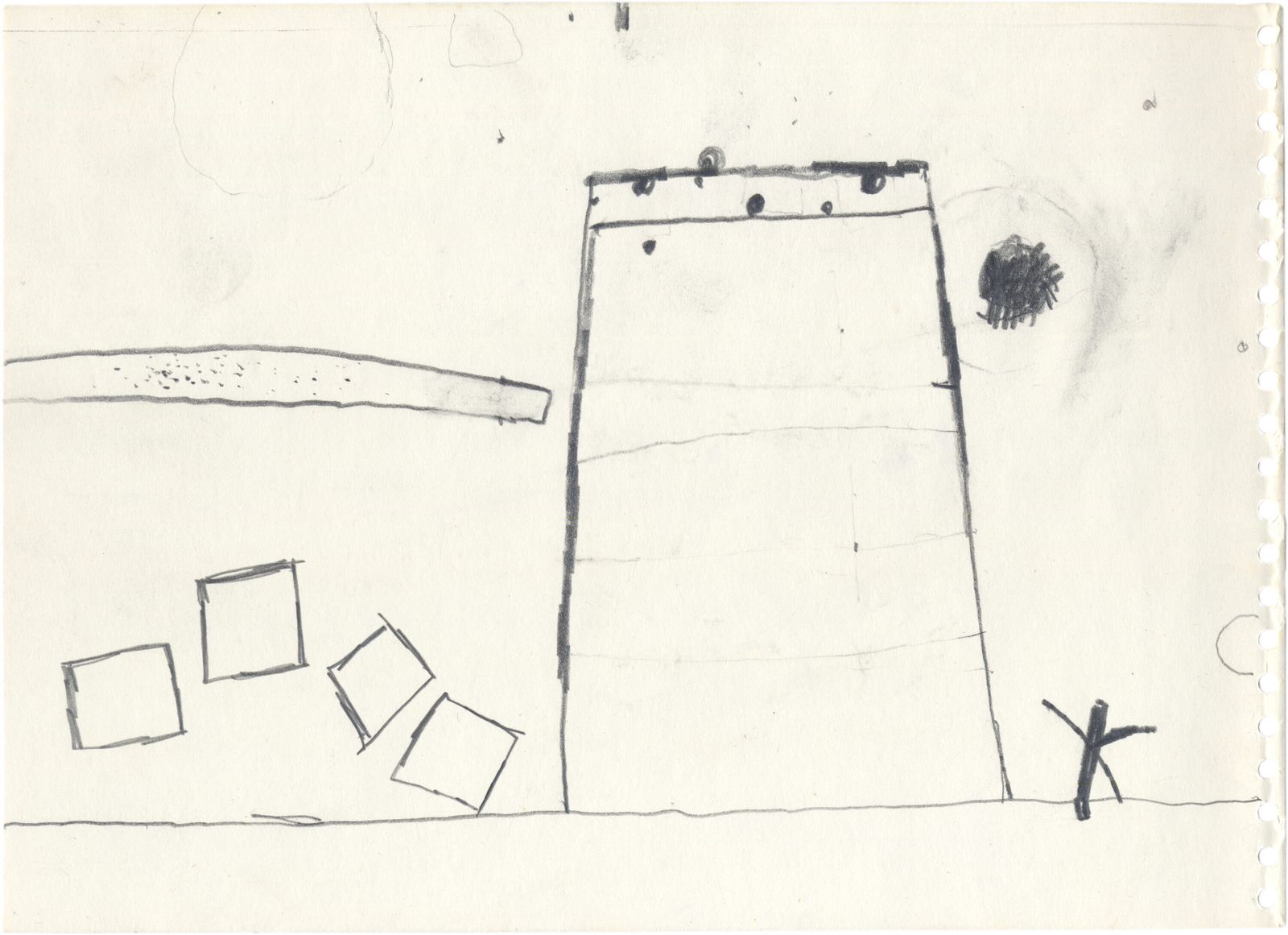Elegant Abstract Landscape Drawing By Important British Artist Henry Cliffe, 1977 photo furniture