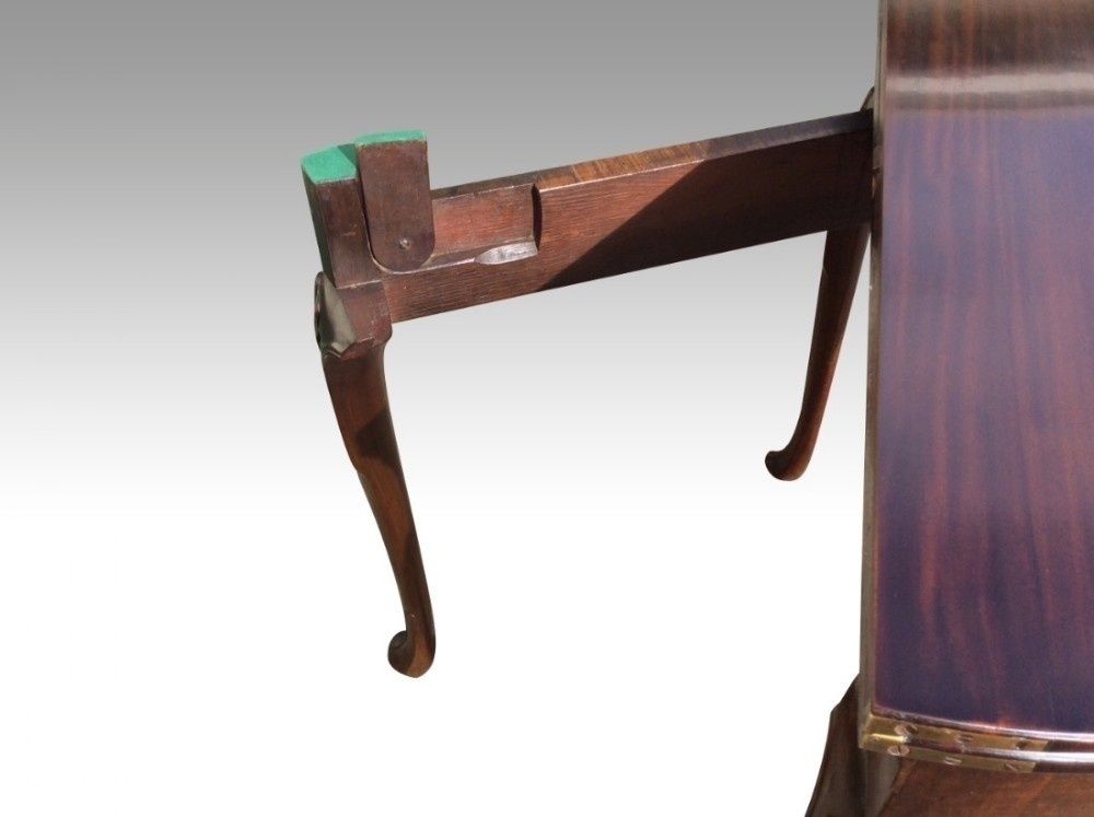 photo for sale Fabulous Rare Antique Irish George 11 Mahogany Demi Lune Turn Over Leaf Games Table