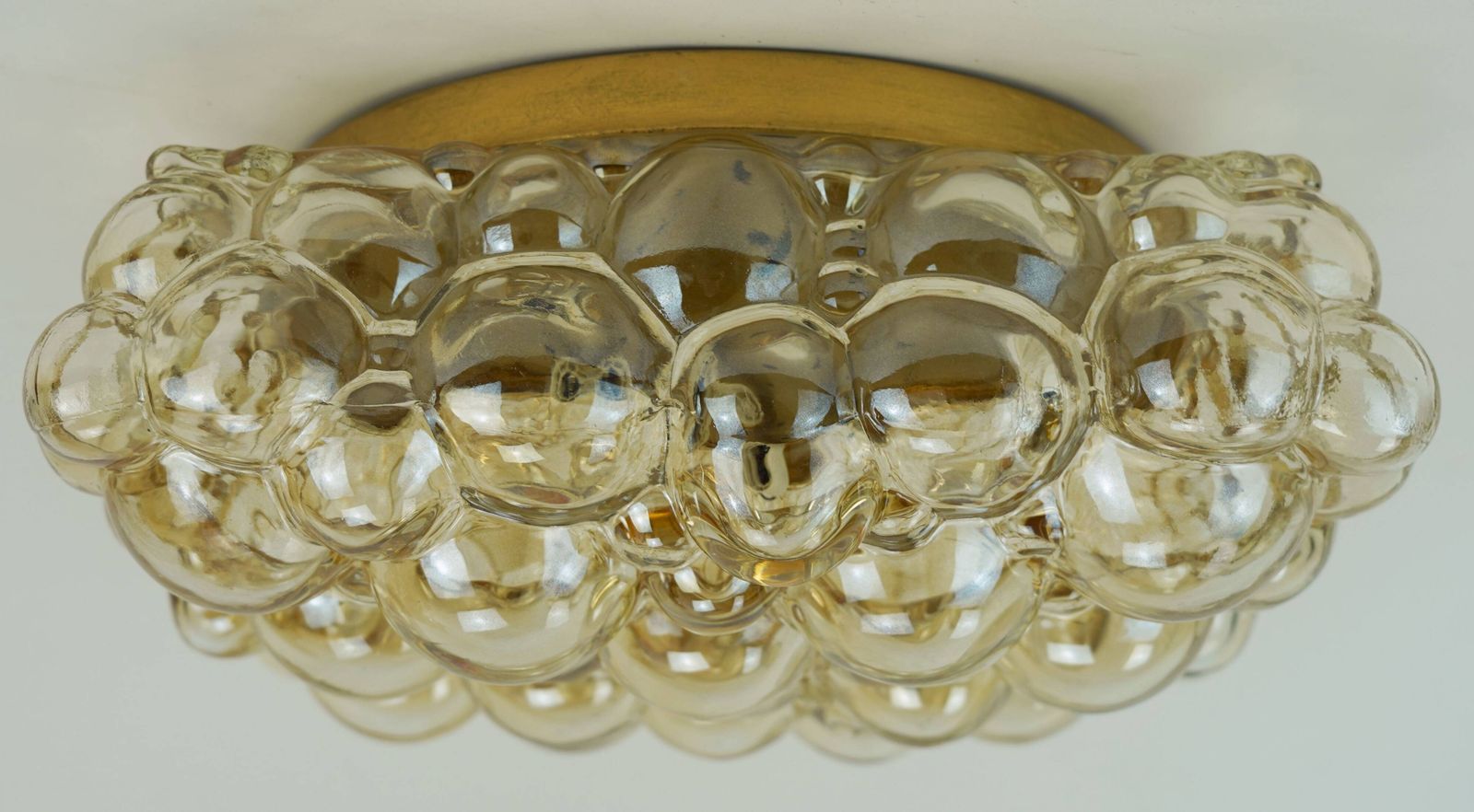 Grote Amber Bubbel Glazen Plafondlamp Ca. Jaren 1960 1970 in Mid-Century Modern Stijl photo buy