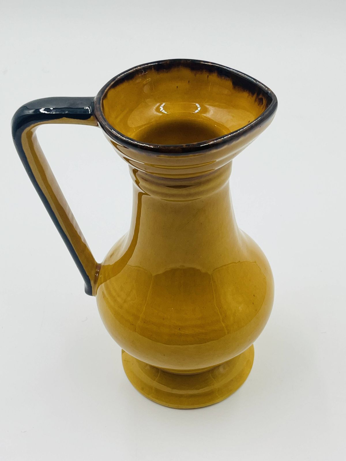 Home Decor Pair Of Vintage Coulobres Vases In Ochre Ceramic photo
