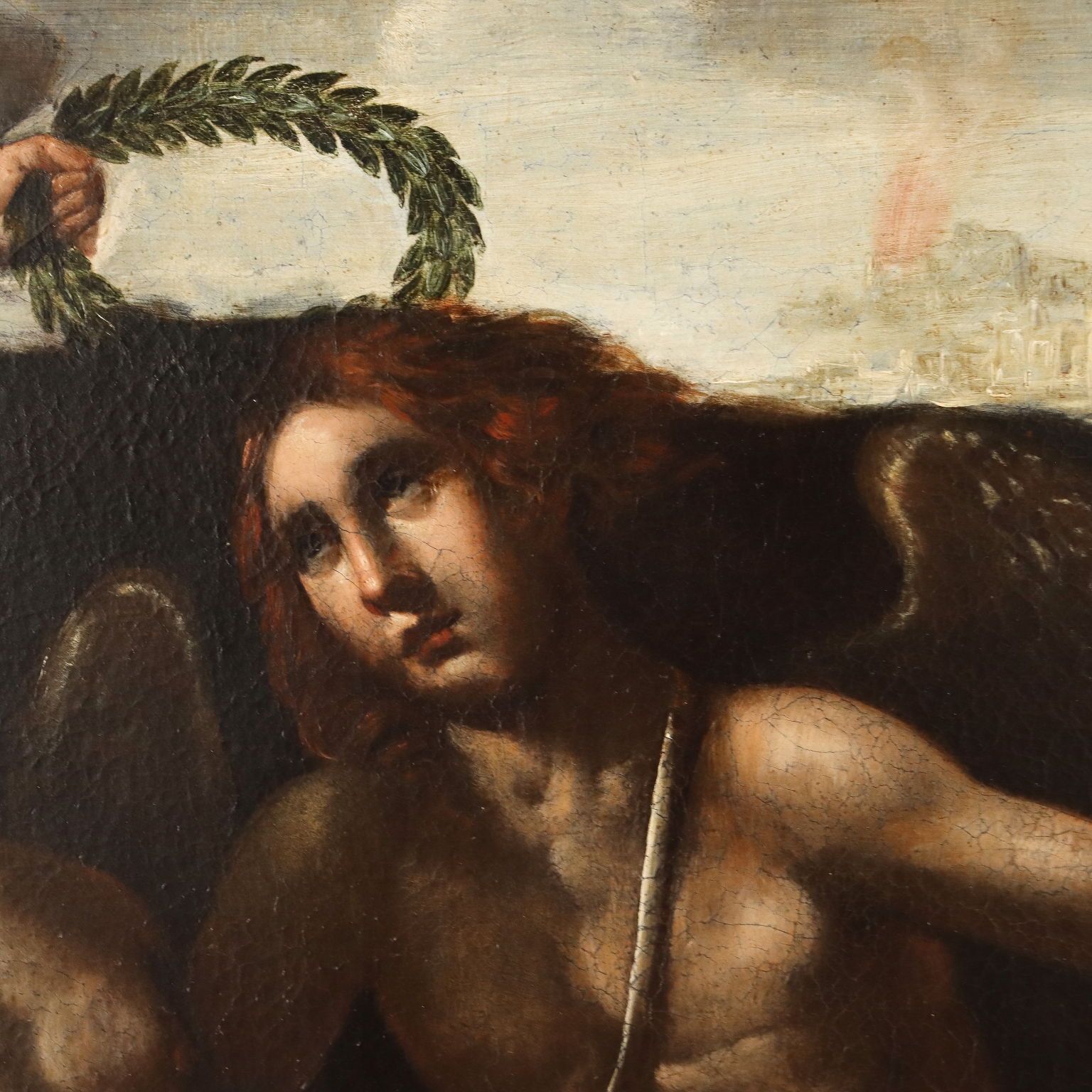 Peinture Amour et Psyché, huile sur toile, Italie, XVIIIe siècle photo 7410.0