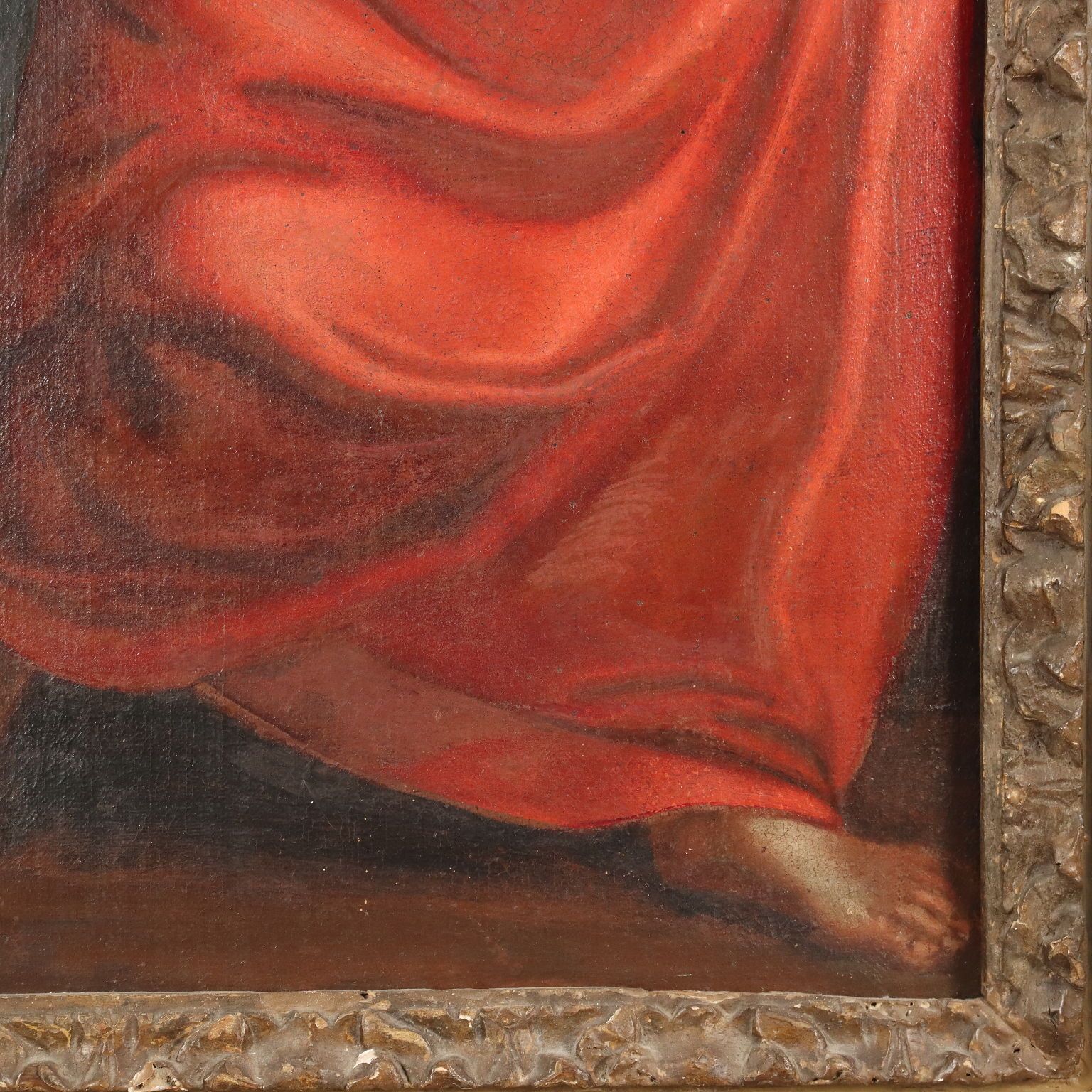 Sujet religieux, huile sur toile, Italie, XVIIe siècle photo vintage