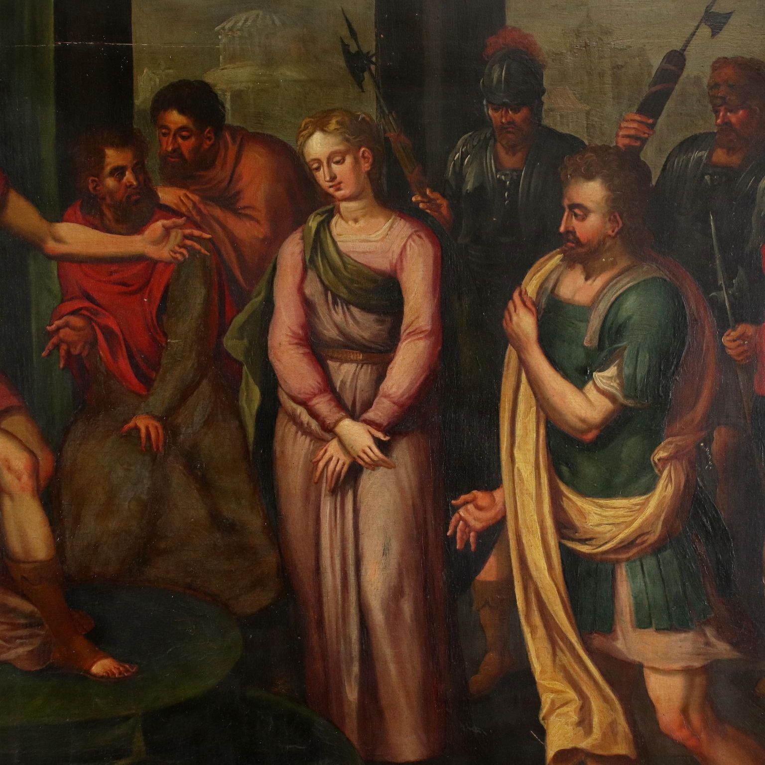 La Continence de Scipion, huile sur toile, Italie, XVIIe siècle photo vintage