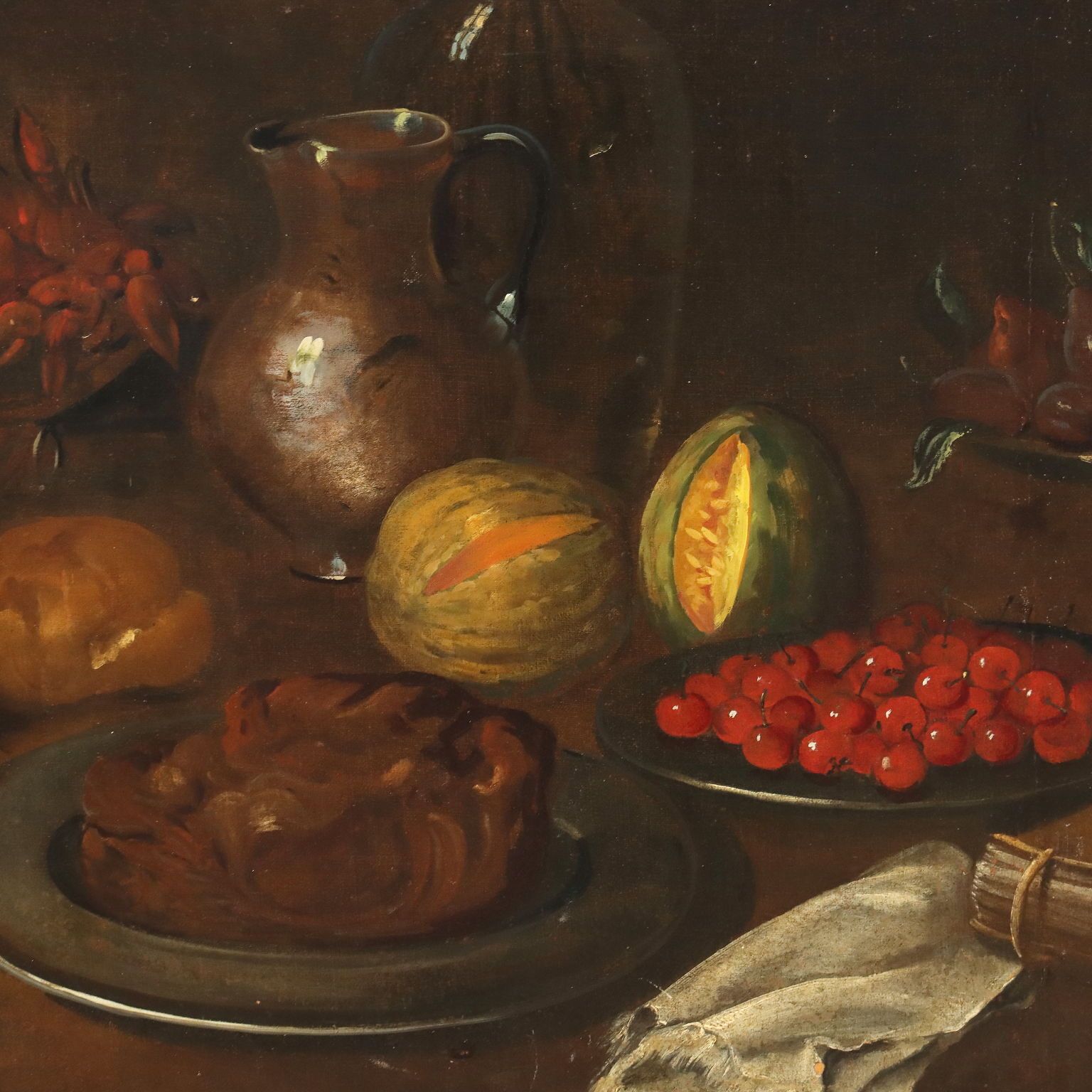 Antiek schilderij stilleven olieverf op doek Italië 17e eeuw photo for sale