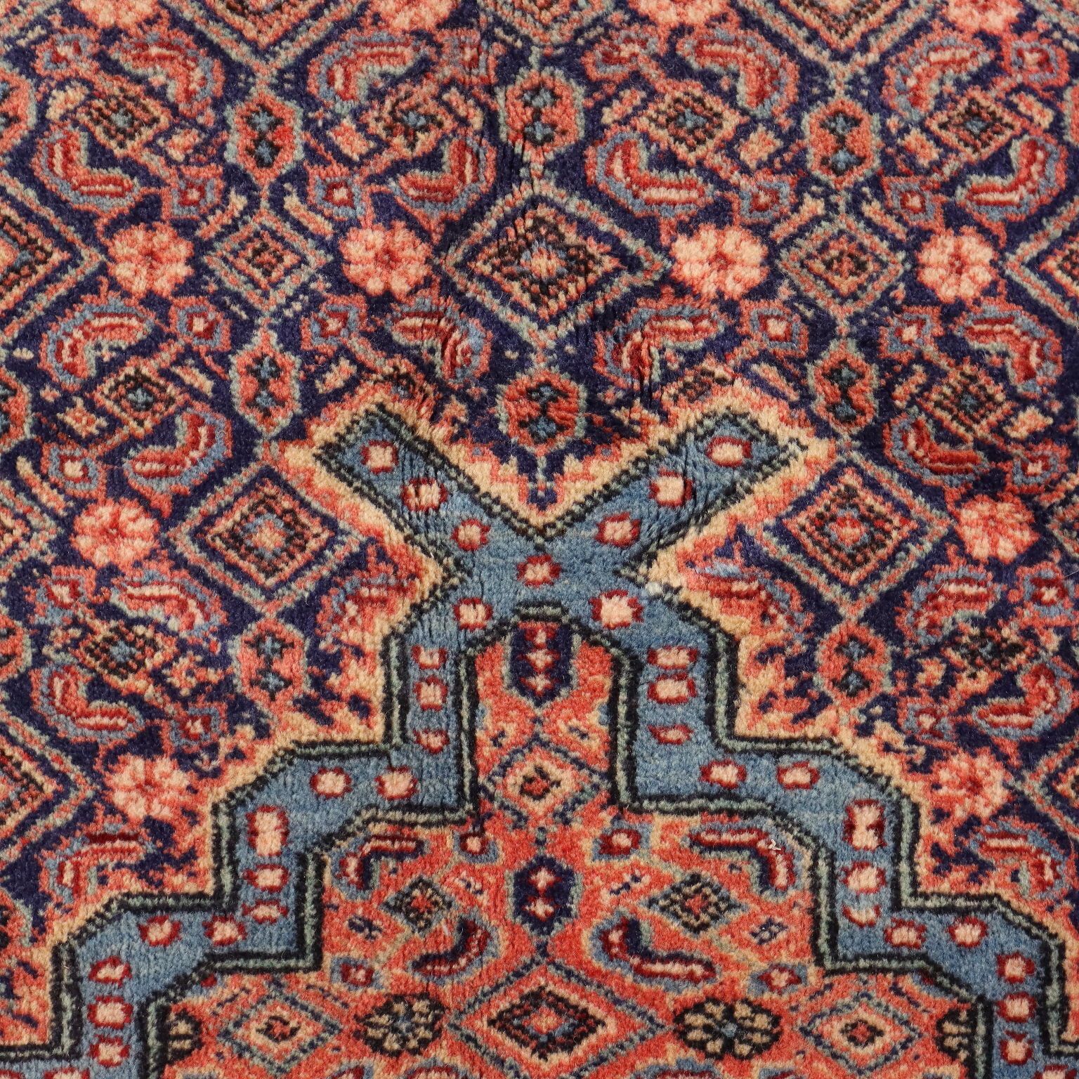 Antique Mud Carpet Wool Cotton Fine Knot  110 X 66 In photo Textiles