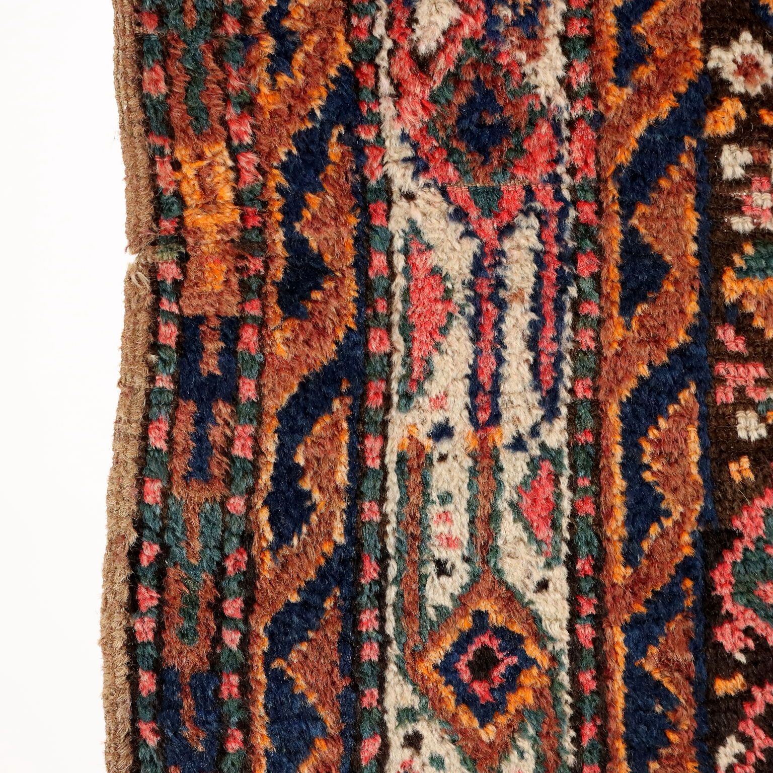 Tapis d'époque Kazak en laine, gros nœuds, Turquie, 149 x 55 in photo vinterior