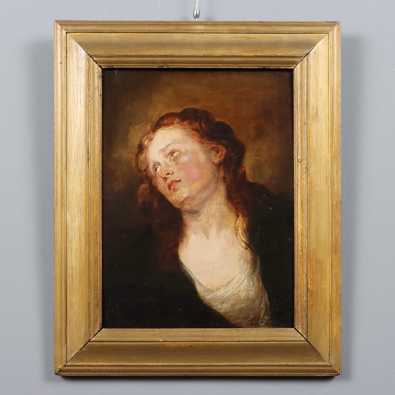 Painting By Follower Of Van Dyck   Late 1700s   Female Face