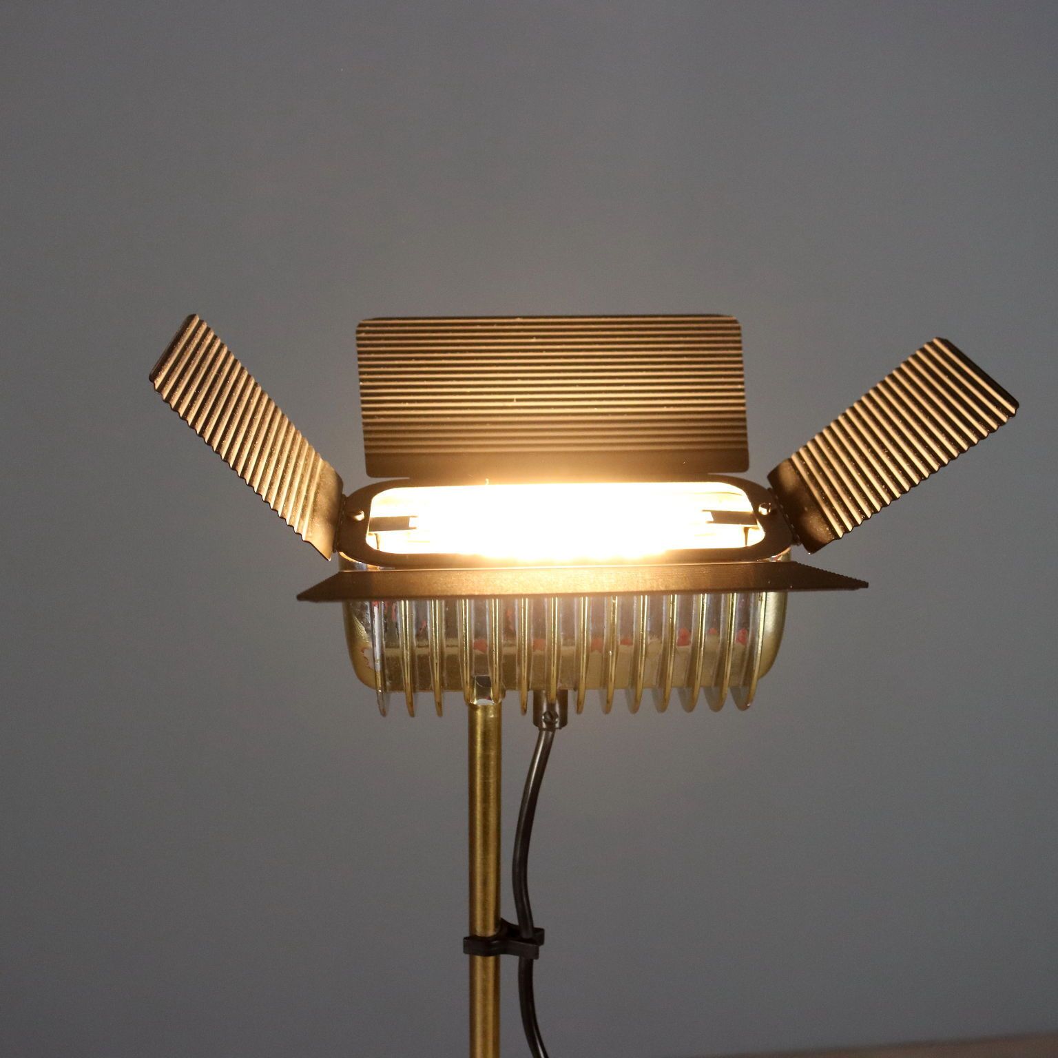 Vintage Targetti Floor Lamp Brass Plated Metal Design Italy 1980s photo Lighting