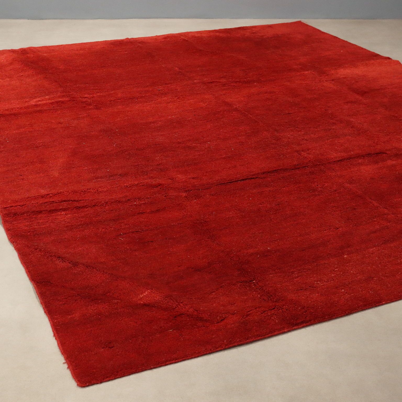 Tapis asiatique d'époque en laine, gros nœuds, fait main, 118 x 98 po