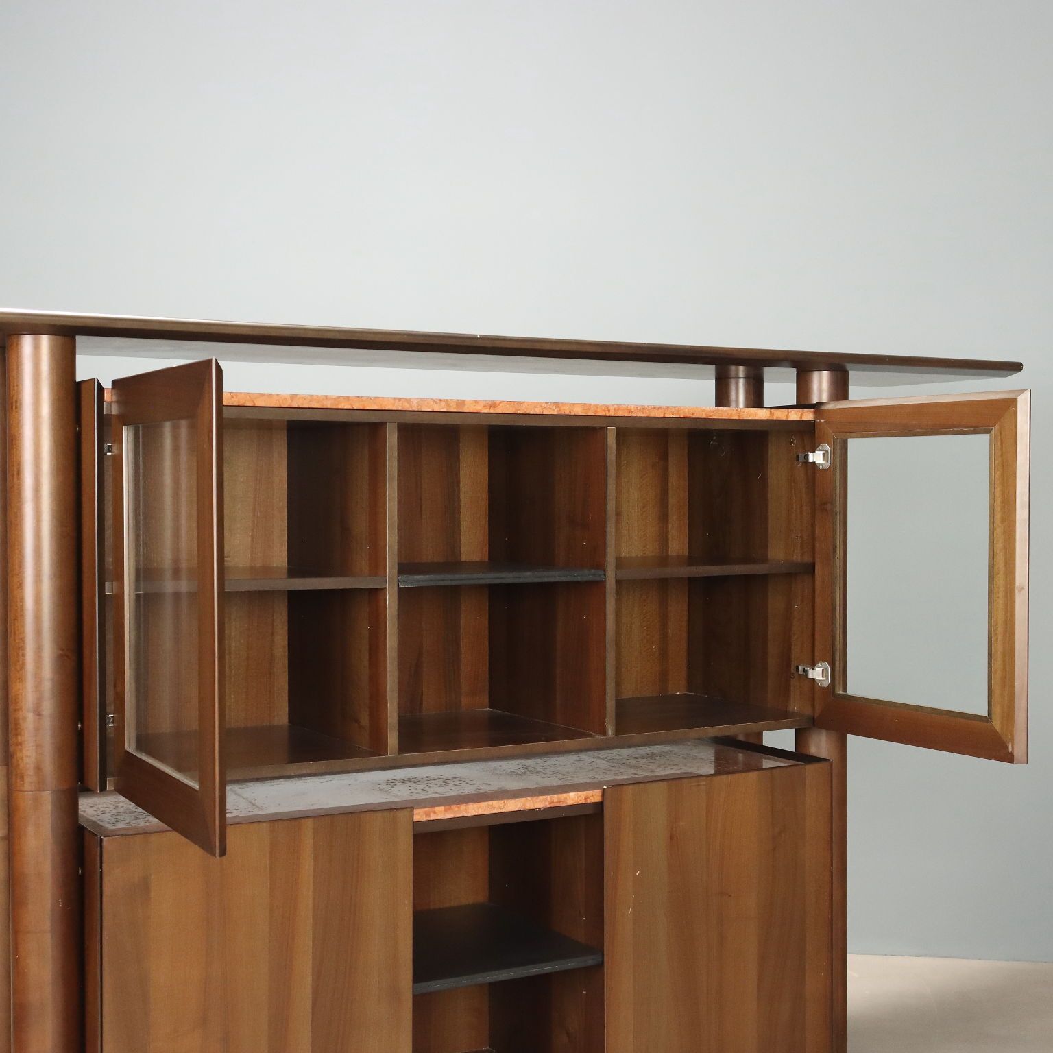 Vintage 1980s Sideboard In Wood And Marble photo Furniture