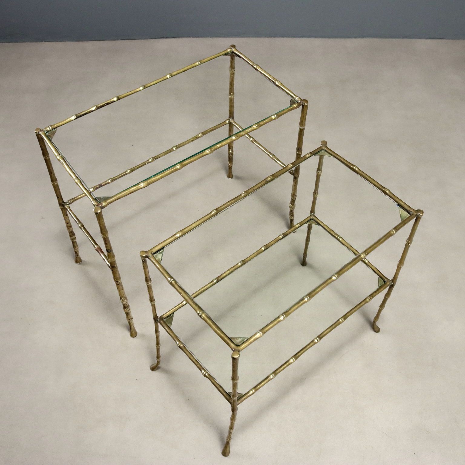 Vintage Coffee Tables Bamboo Shaped Brass Design 1960s photo for sale