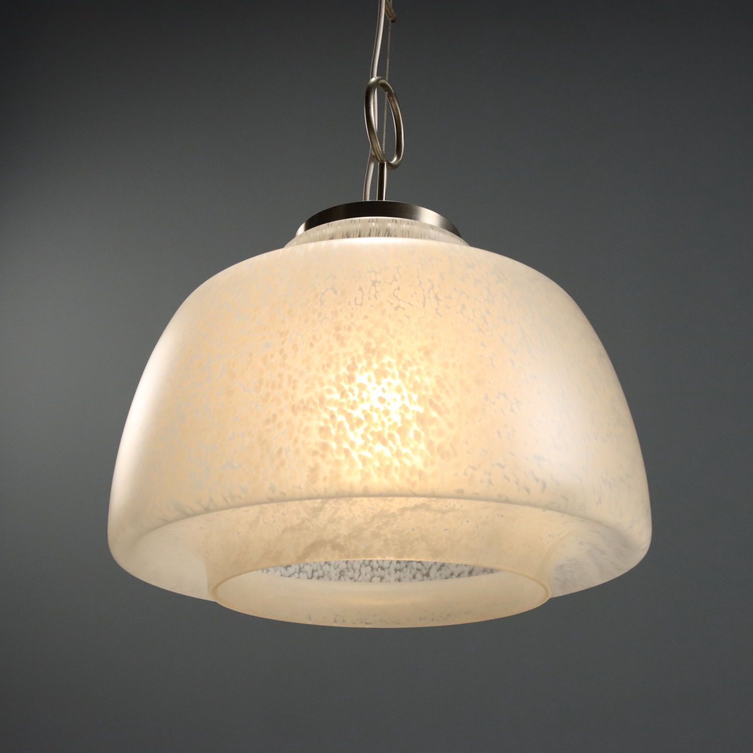 Lampe vintage en verre et métal chromé, Italie, années 1970 photo for sale