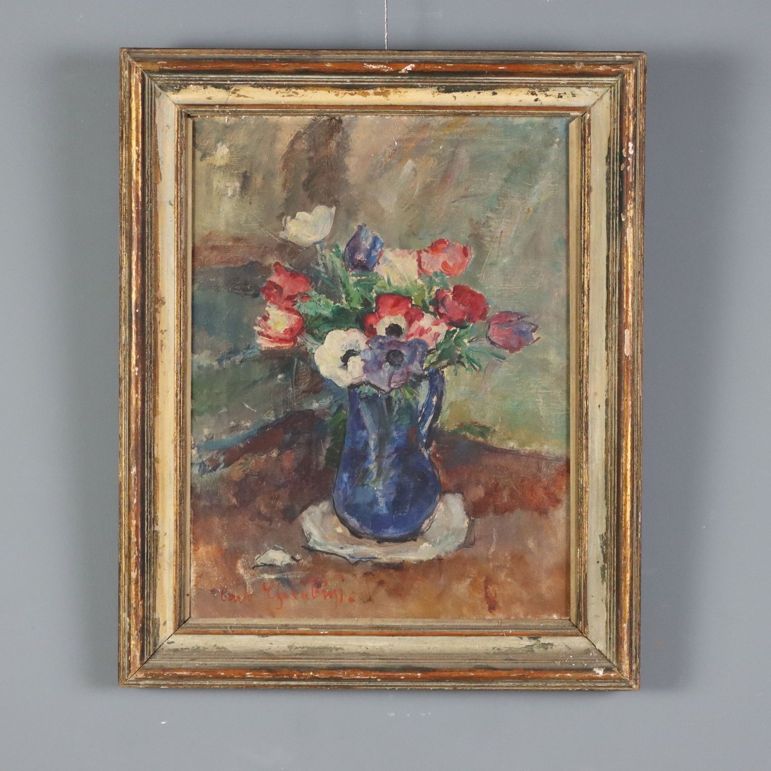 Peinture moderne signée Carlo Cherubini, huile sur toile, XXe siècle