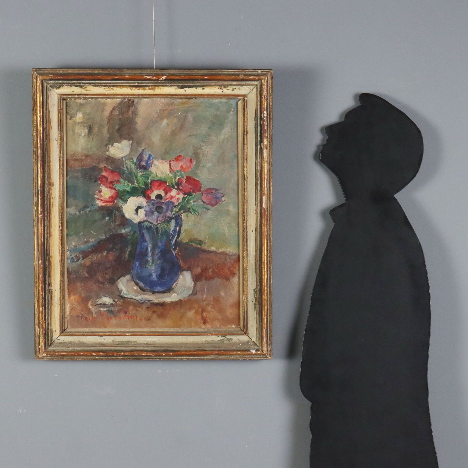 Modern schilderij gesigneerd Carlo Cherubini olieverf op doek XX eeuw photo furniture