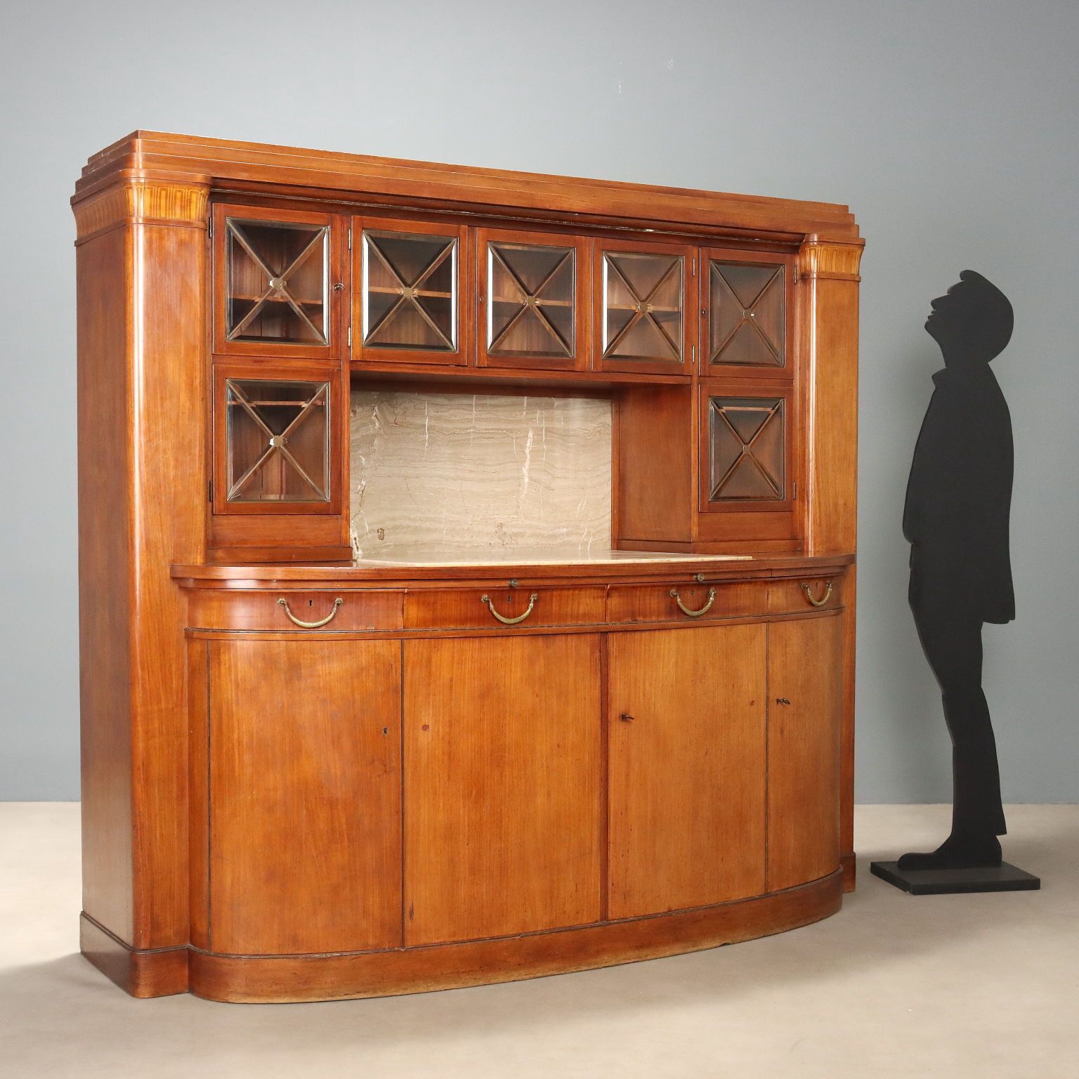 Antiek Mahonie Marmeren Esdoorn Kast Italië XX Eeuw photo furniture
