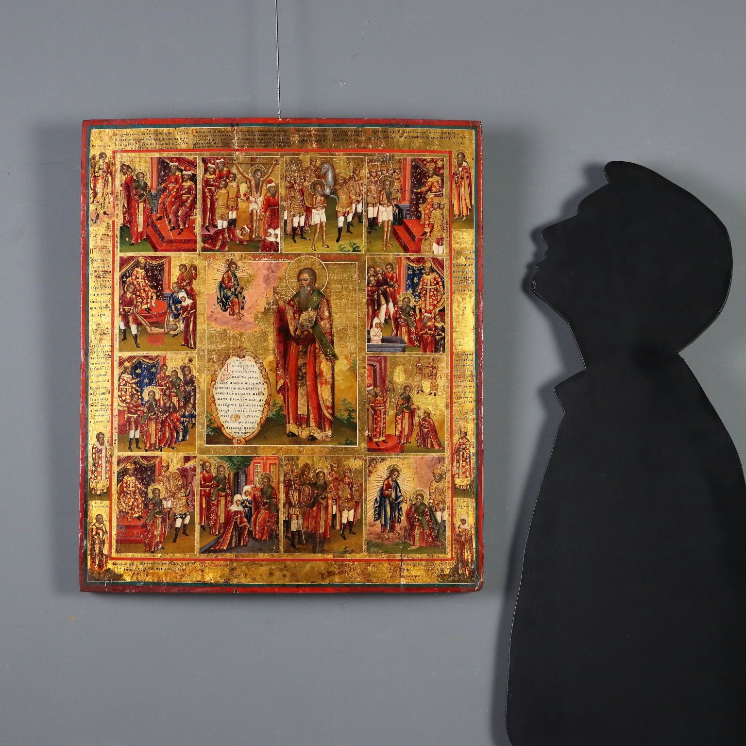 Antique Russian Icon The Twelve Feasts Tempera On Board XIX Century photo furniture