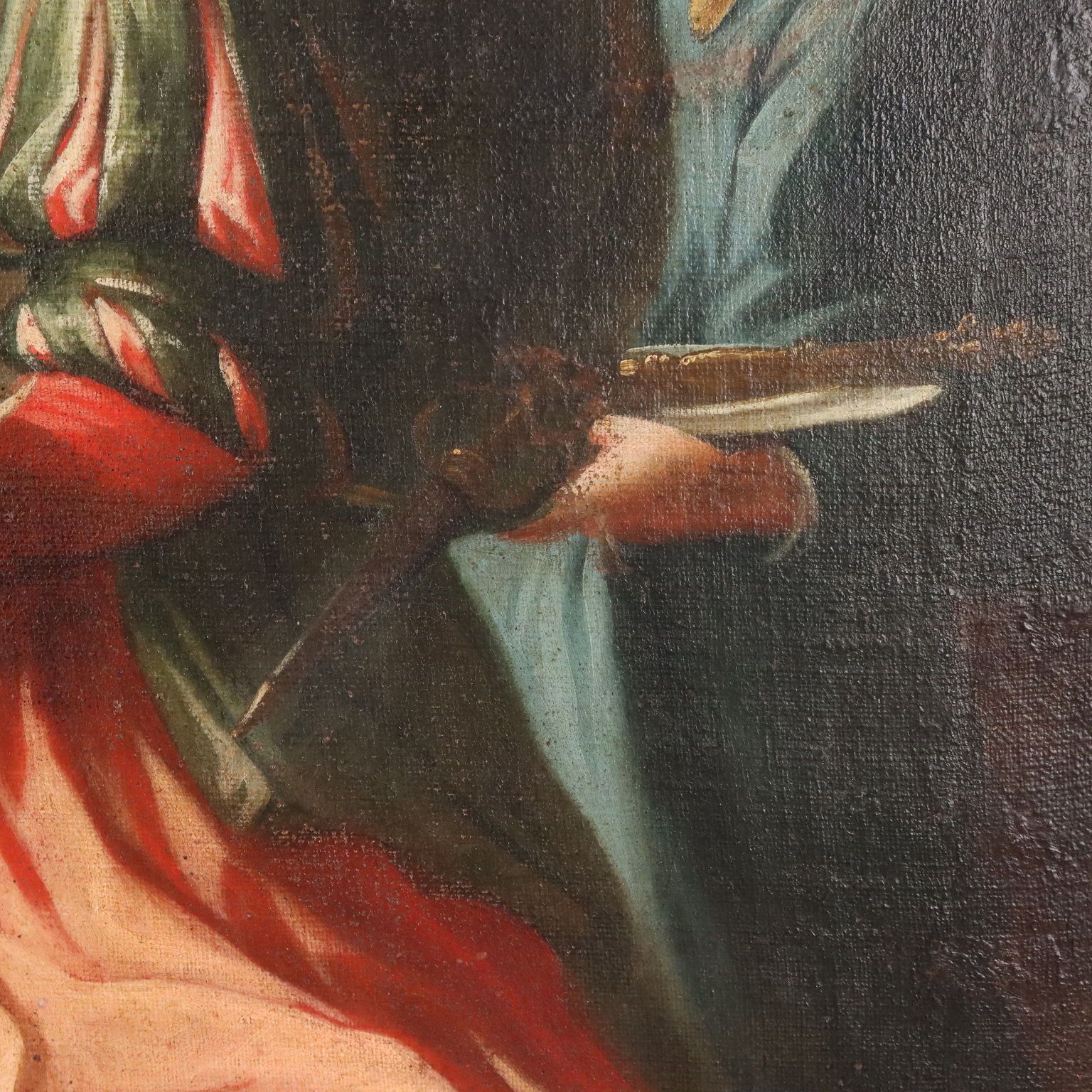 Antique Painting King Solomon Oil On Canvas Italy XVII Century photo vinterior