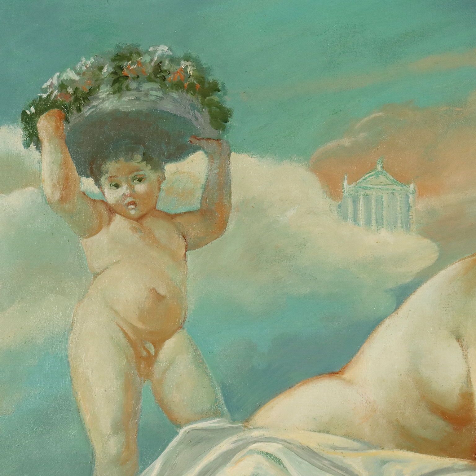 Eigentijds schilderij, gesigneerd A. Cappuccio, Homage To D. Campari 1987 photo vinterior