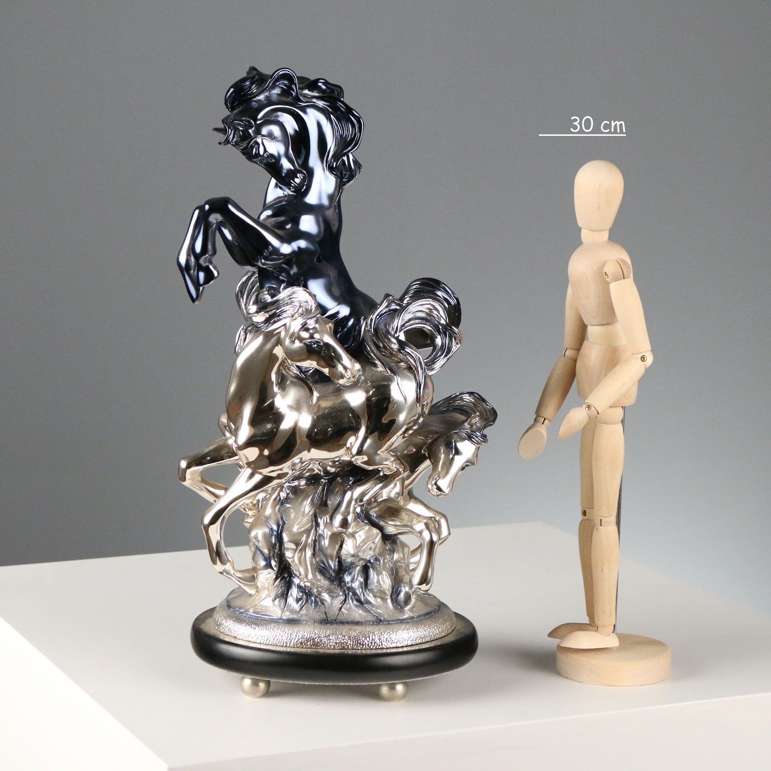 Composition Of Horses Silver Foil Ottaviani Manufacture Italy 1990s