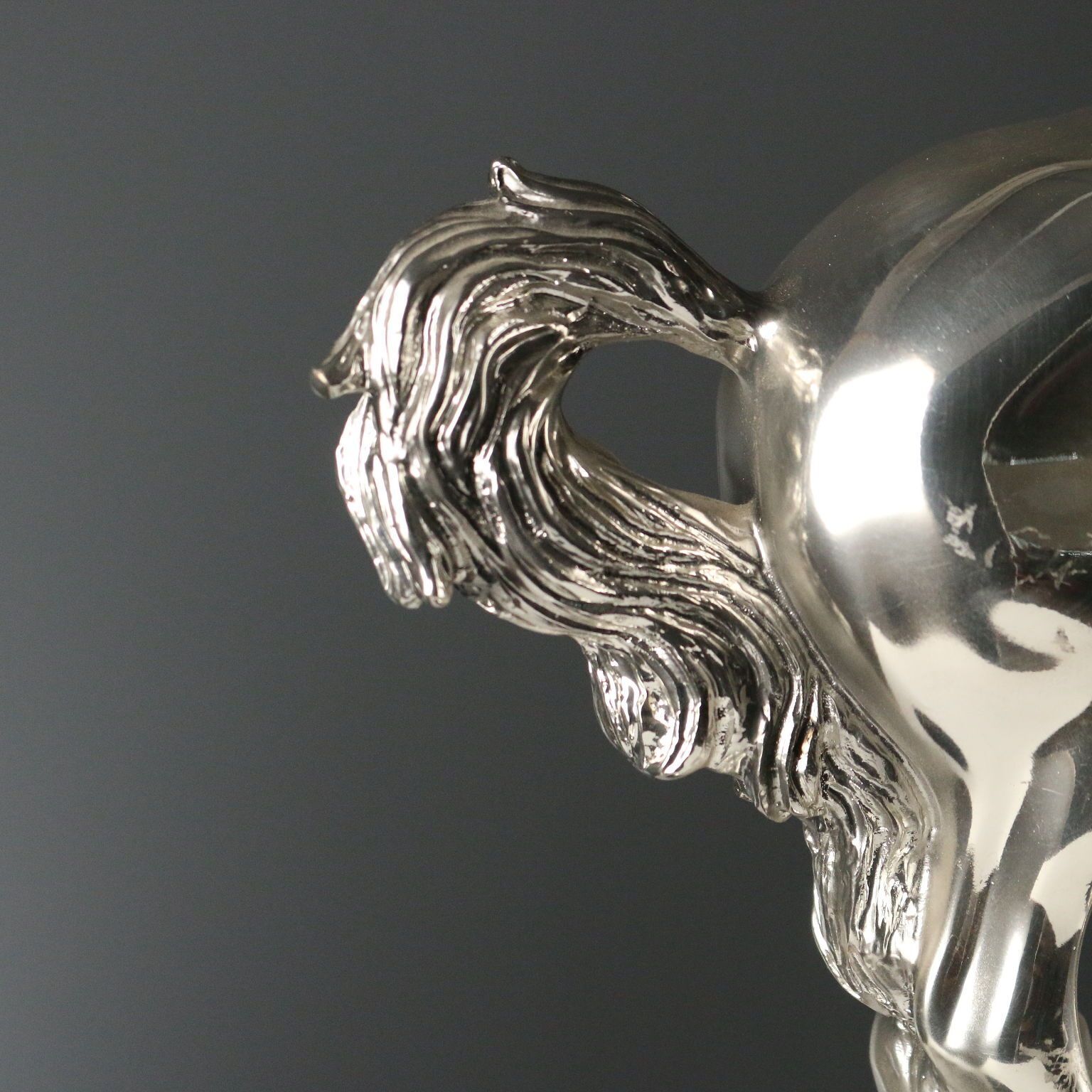 Vintage sculptuurklok, verzilverd hars, Ottaviani, Italië, jaren 1990 photo Woonaccessoires