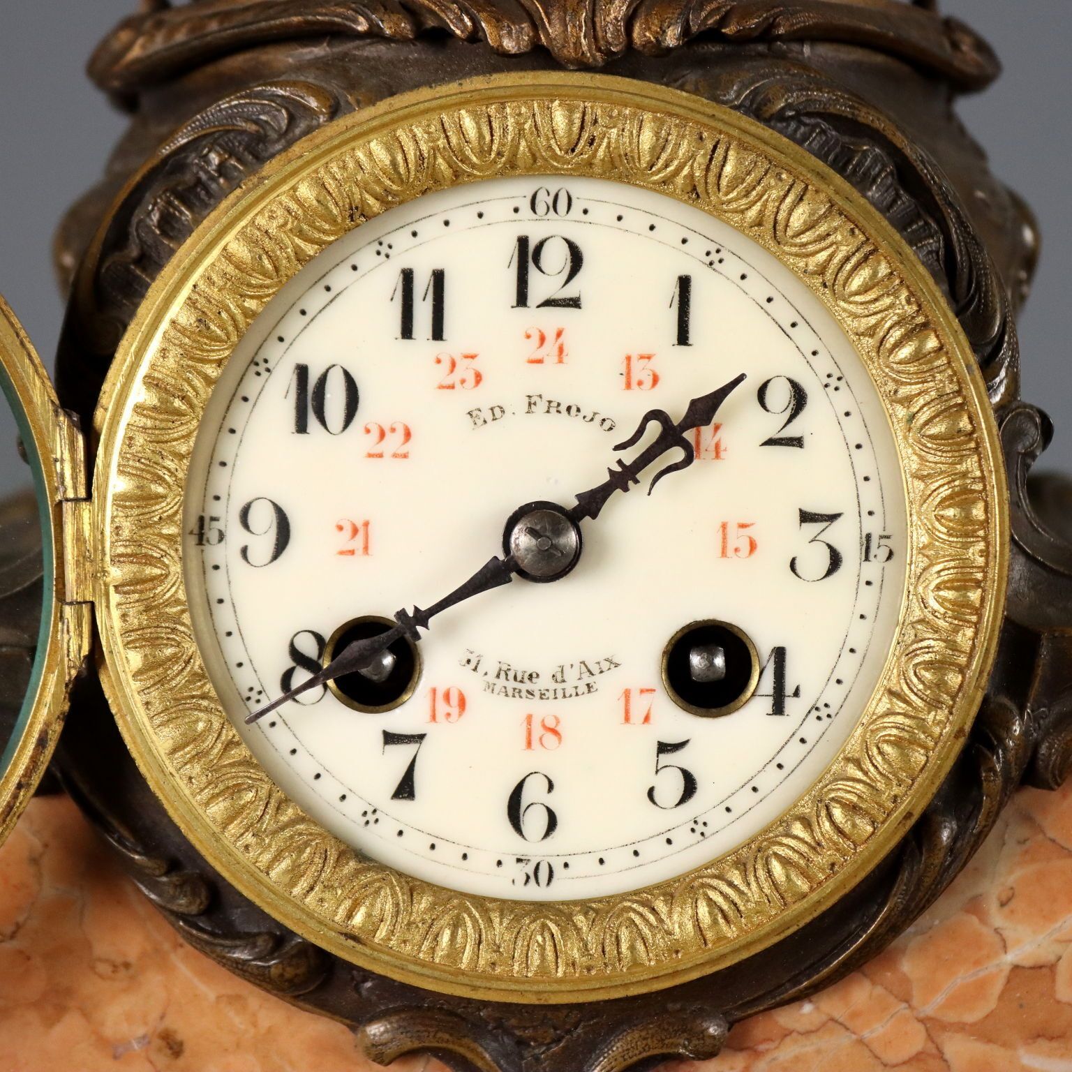 Antiek Klok Antimoon Marmer Frankrijk 19e eeuw photo Woonaccessoires