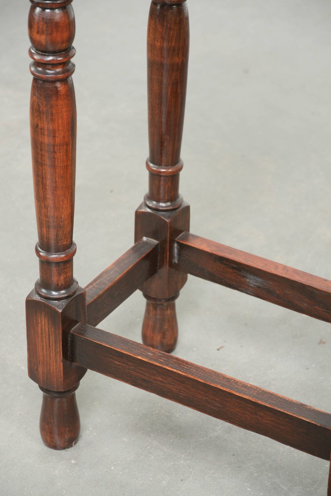 photo for sale Antique Oval English Oak Side Table From The Early 20th Century With Beautiful Colors