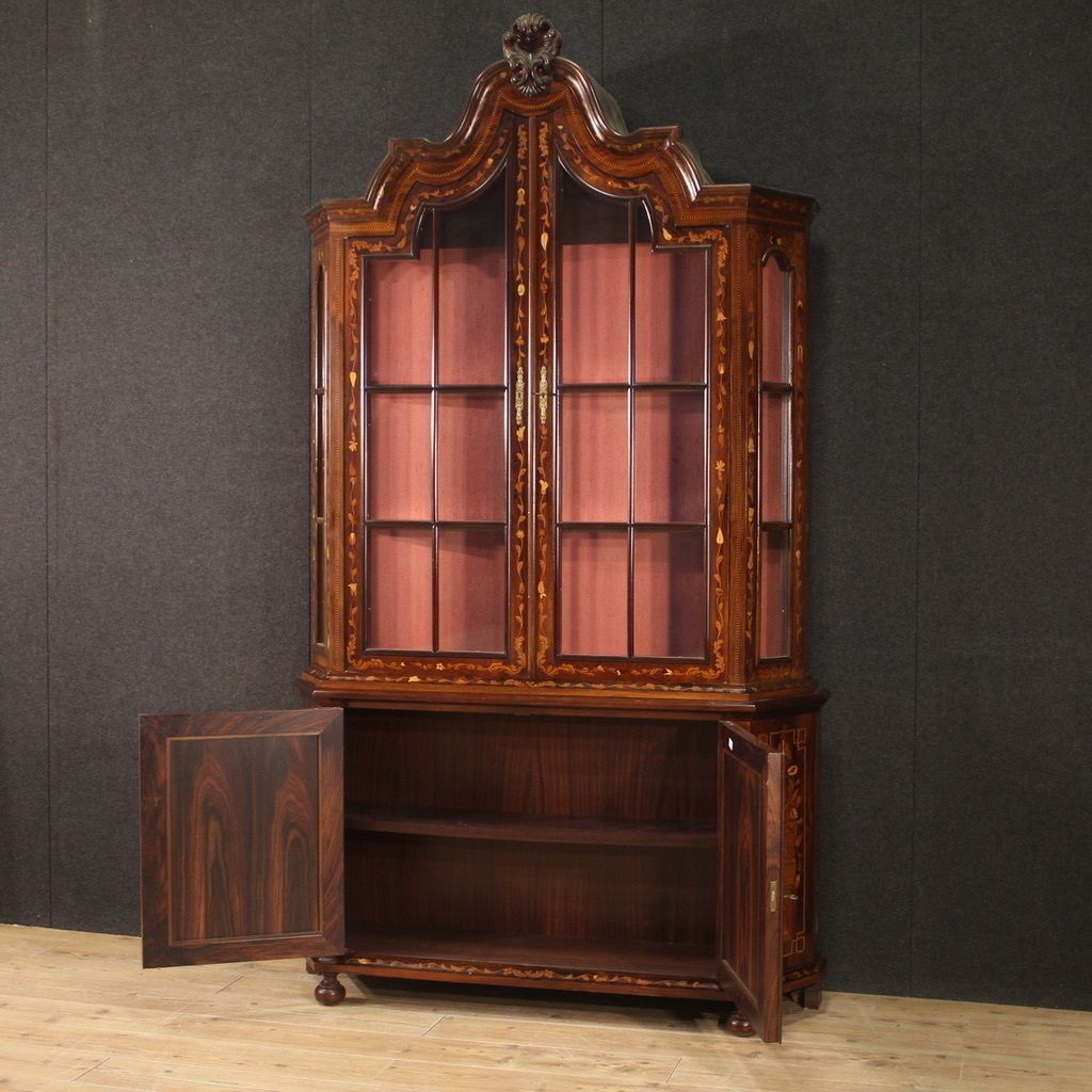 Elegant 20th Century Inlaid Display Cabinet photo furniture