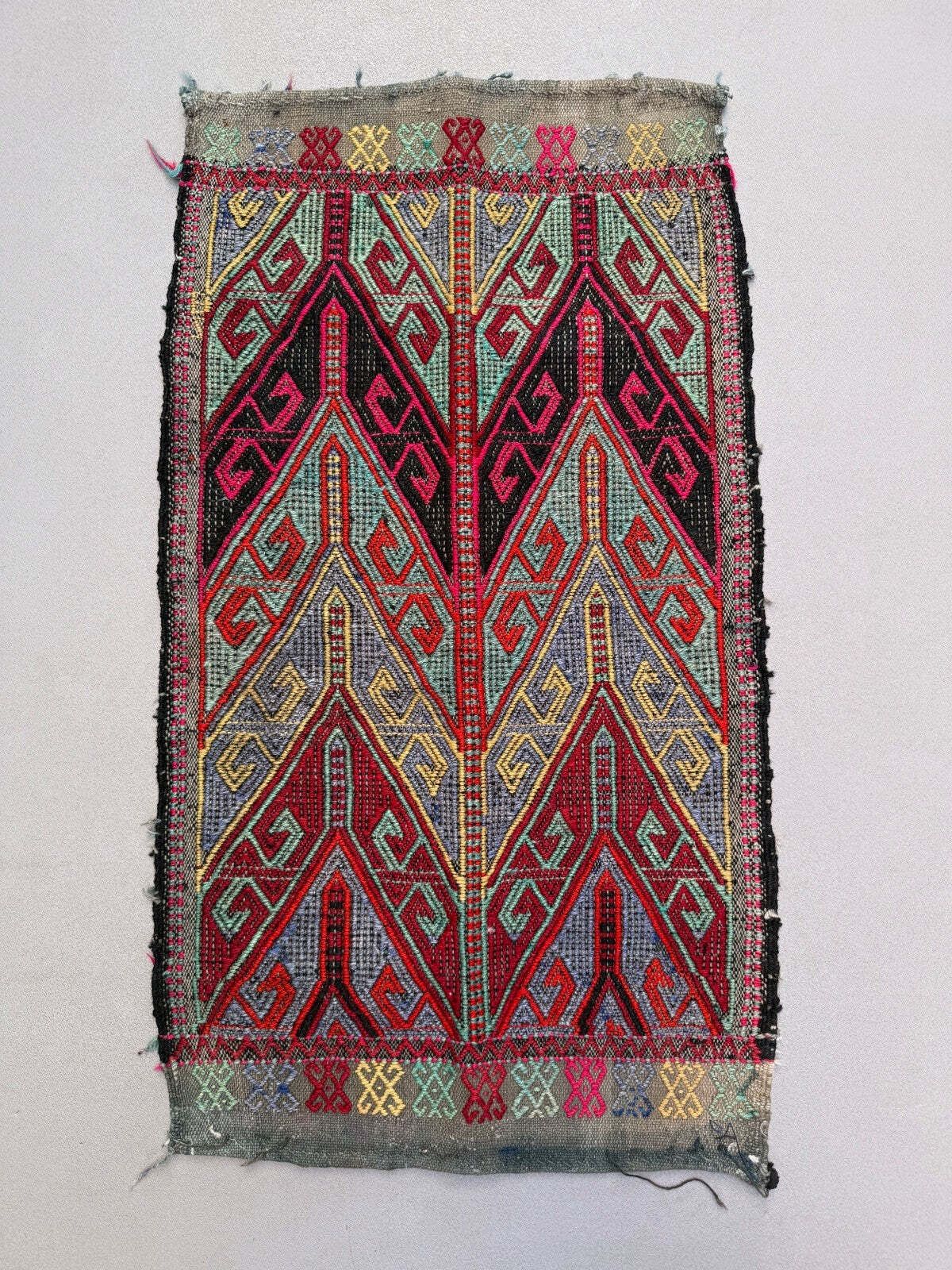 Vintage Turks Mini Kilim 45x80 cm Wol Klein Kelim Loper, Shabby Chic