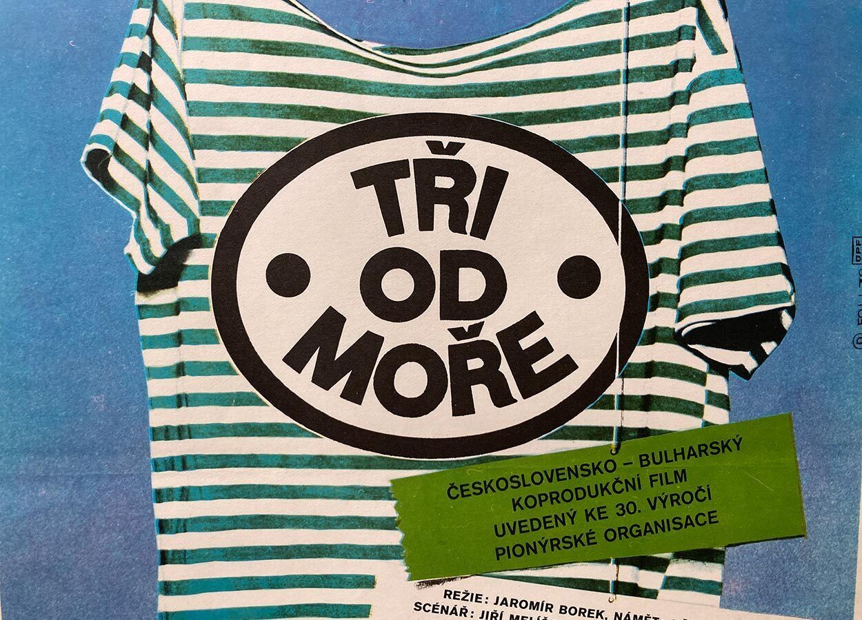 Affiche de cinéma originale, Three From The Seaside, Dobroslav Foll, 1978, design tchèque vintage photo buy