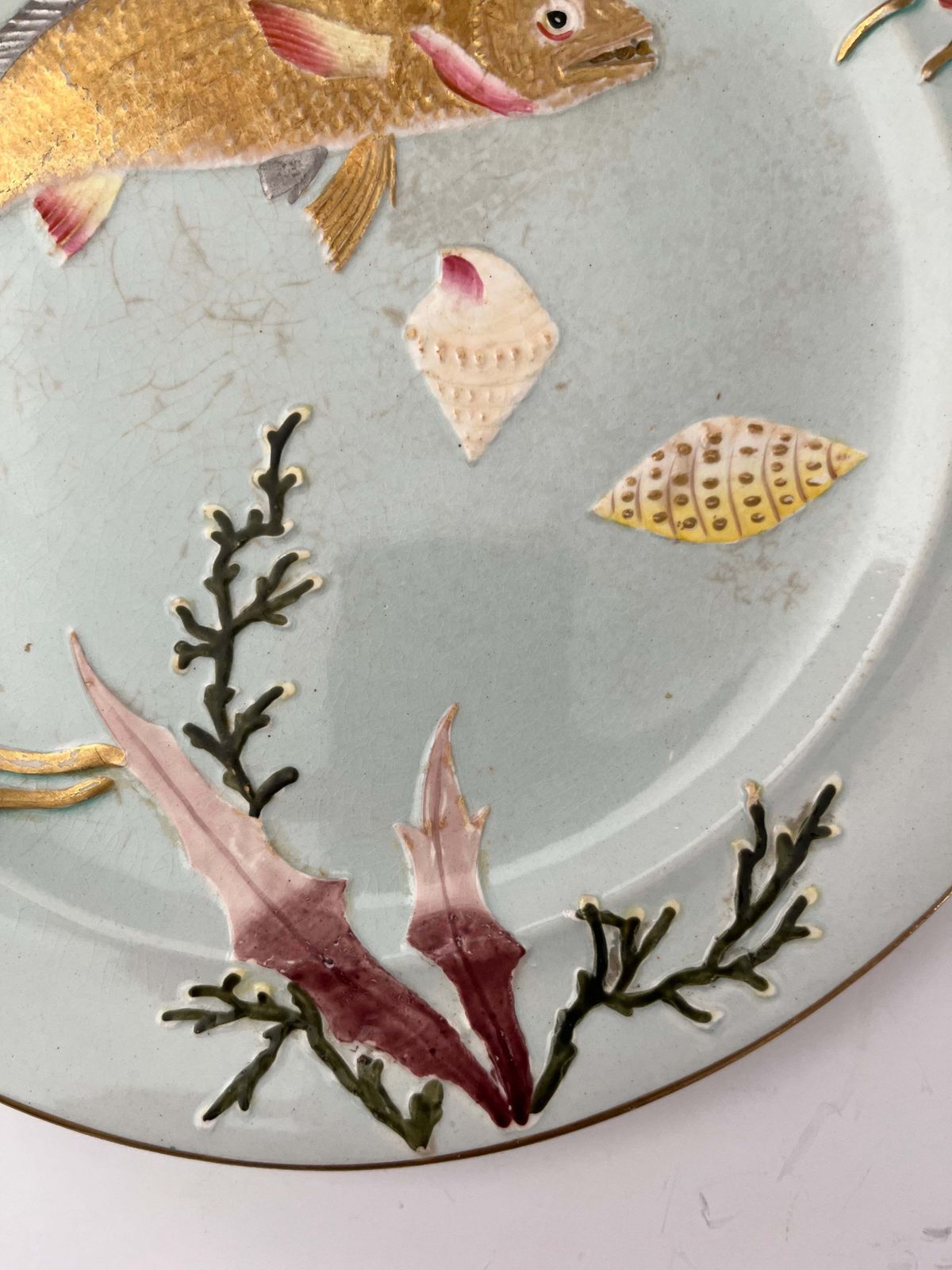 Ridgway Ironstone Bord, Handgeschilderd Visontwerp, Aesthetic Period, ca. 1884 photo 351.0