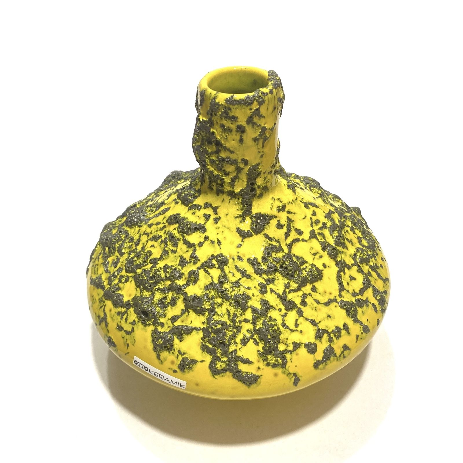 Otto Keramik 206 Vase In Yellow Fat Lava (17.5cm Dia), West German Art Pottery Glaze photo 104.99