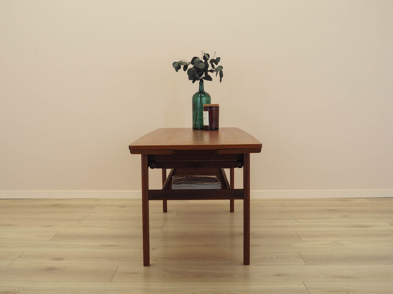 Deense teakhouten salontafel met lattenplank, jaren 1960 photo 1089.0