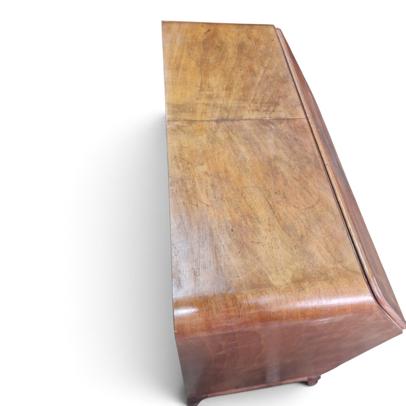 photo buy Vintage Walnut Bureau Writing Desk Fall Front Chest Drawers Home Office Cabriole