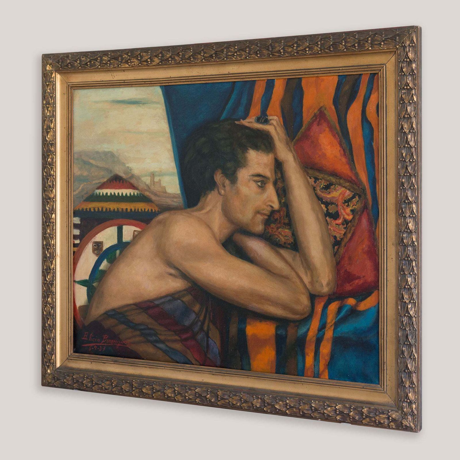 Portret Van Een Zittende Man Door Alicia Berenguer photo Kunst