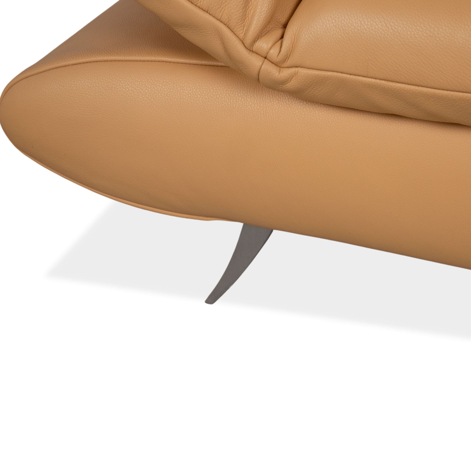 Koinor Rossini Two Seater Leather Sofa Apricot Cream Beige Manual Function photo vinterior