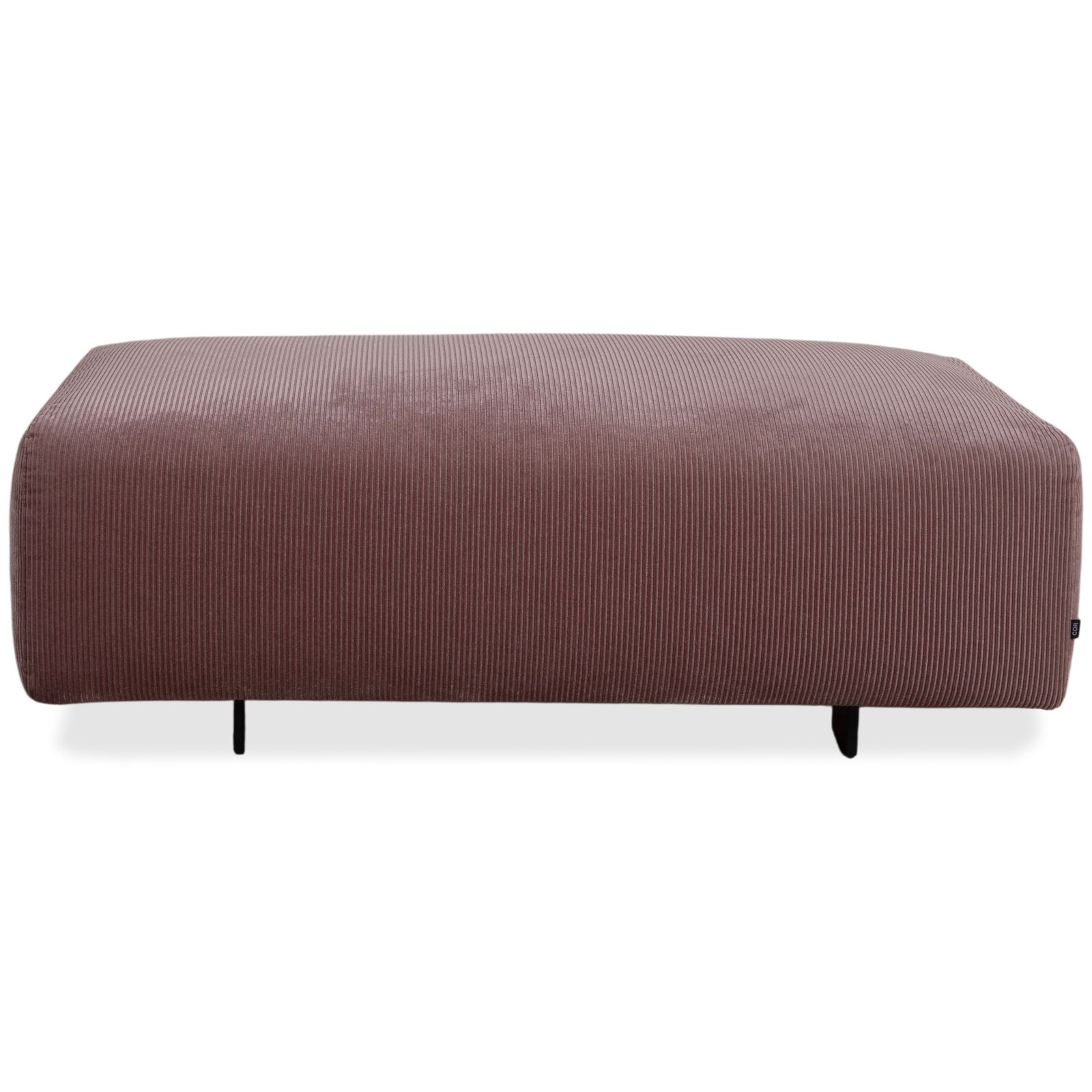 Tabouret Cor Moss en tissu velours côtelé rose mauve